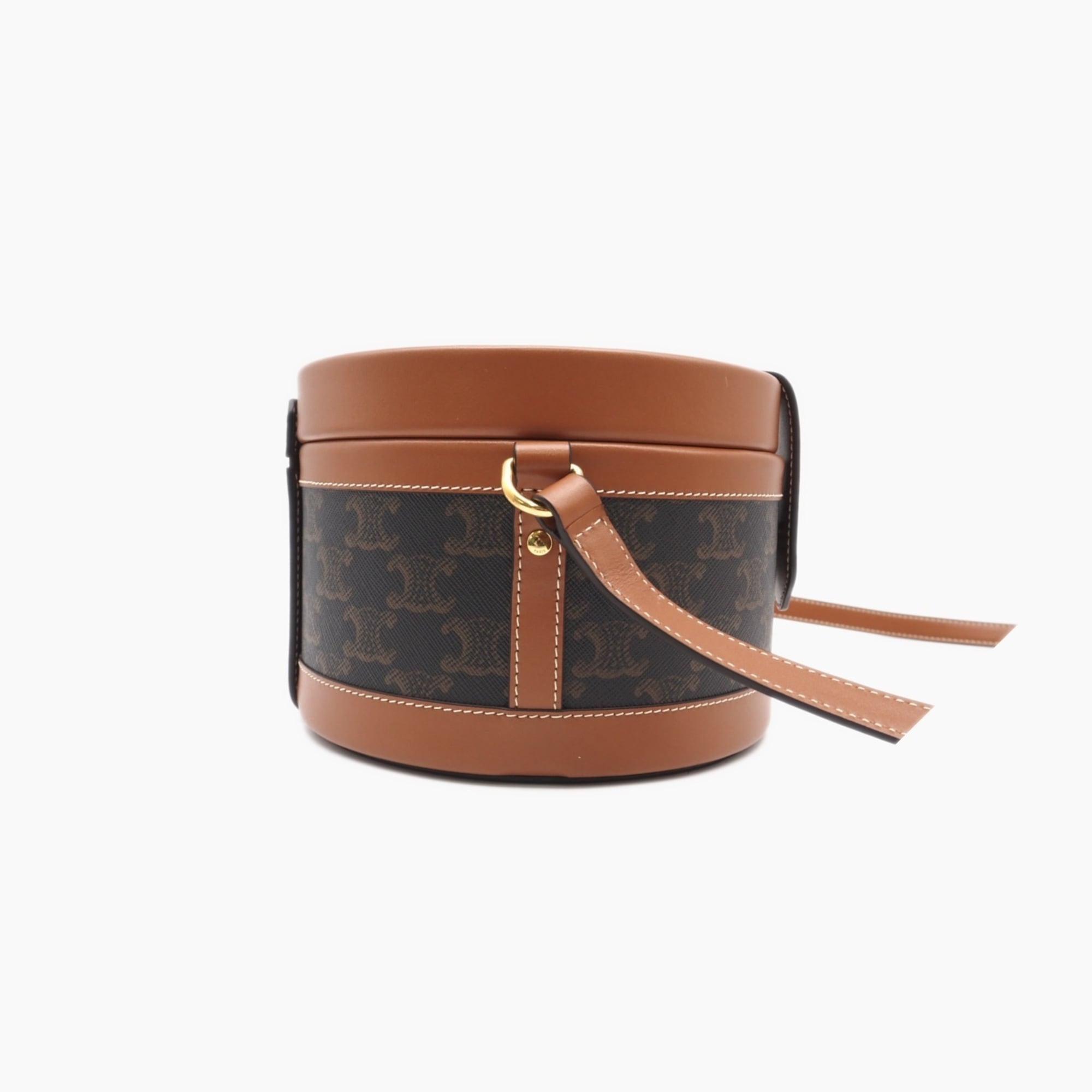 Celine Brown Coated Canvas Leather Shoulder Bag (Pre-Owned)