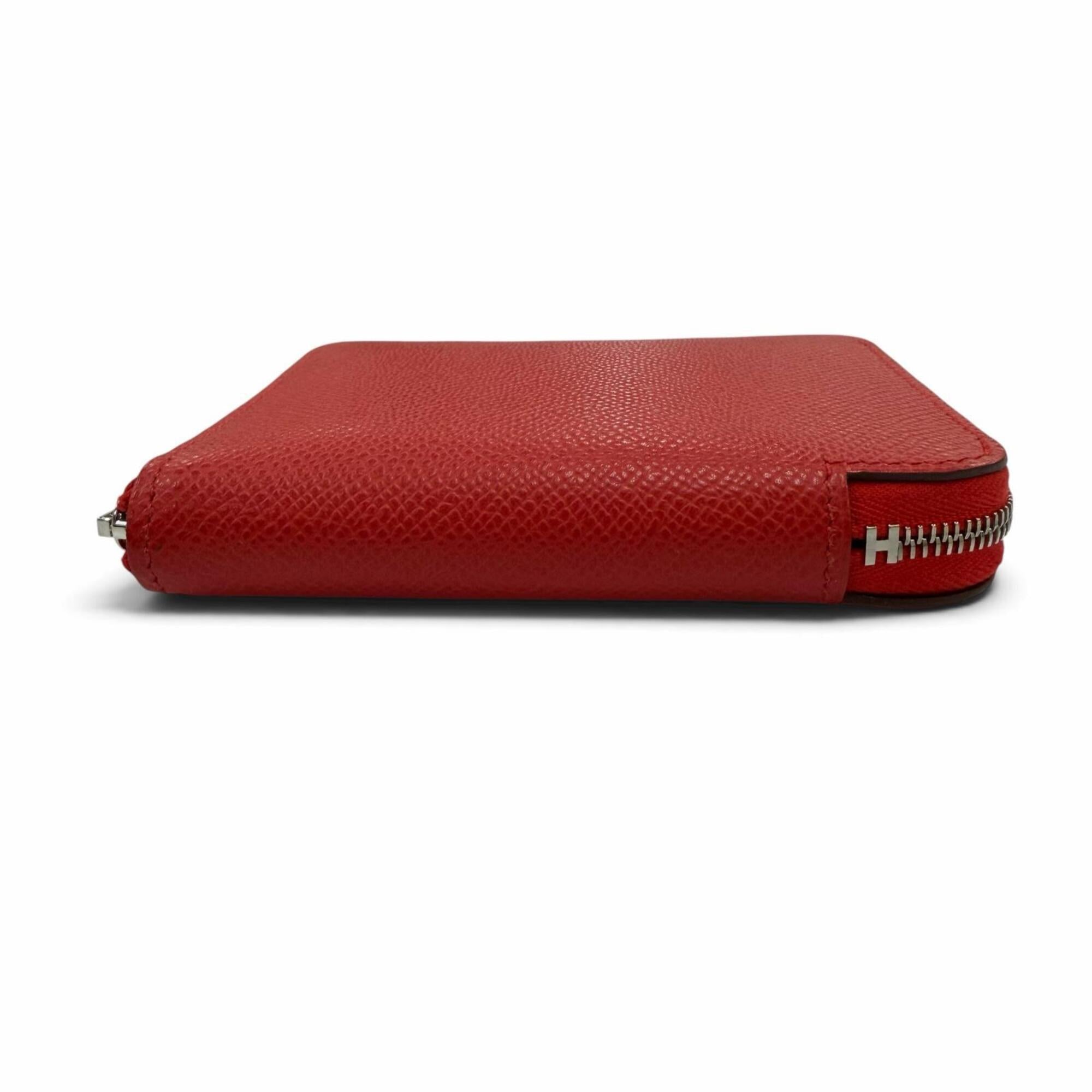 Hermes Blue Hydra Epsom Leather Silk Coin Purse/Coin Case (Pre-Owned)
