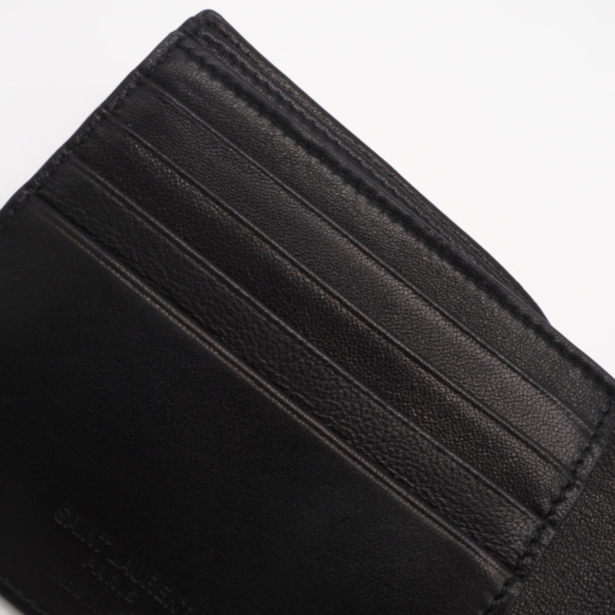 Yves Saint Laurent Black Leather Wallet (Bi-Fold) (Pre-Owned)