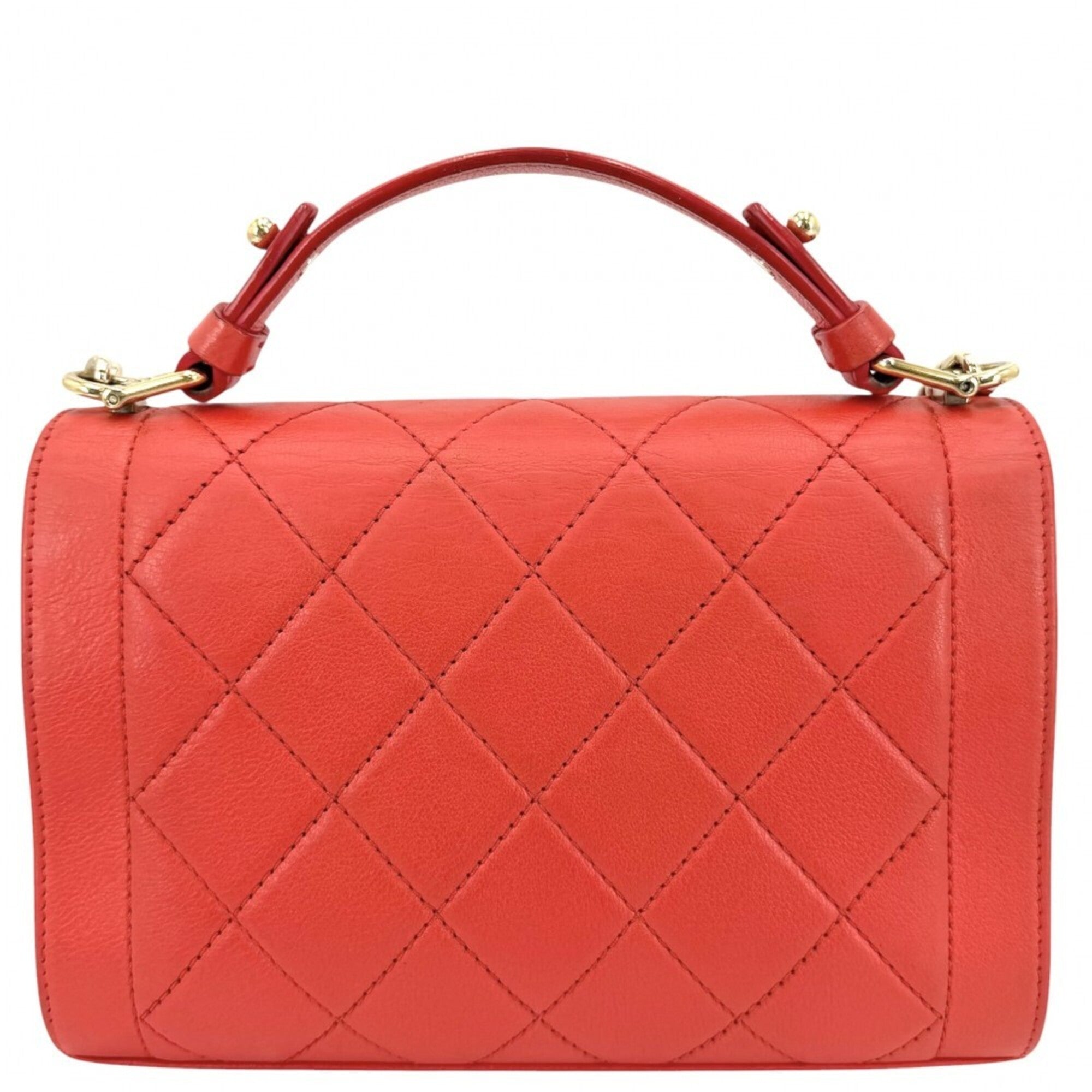 Chanel Orange Leather Shoulder Bag (Pre-Owned)