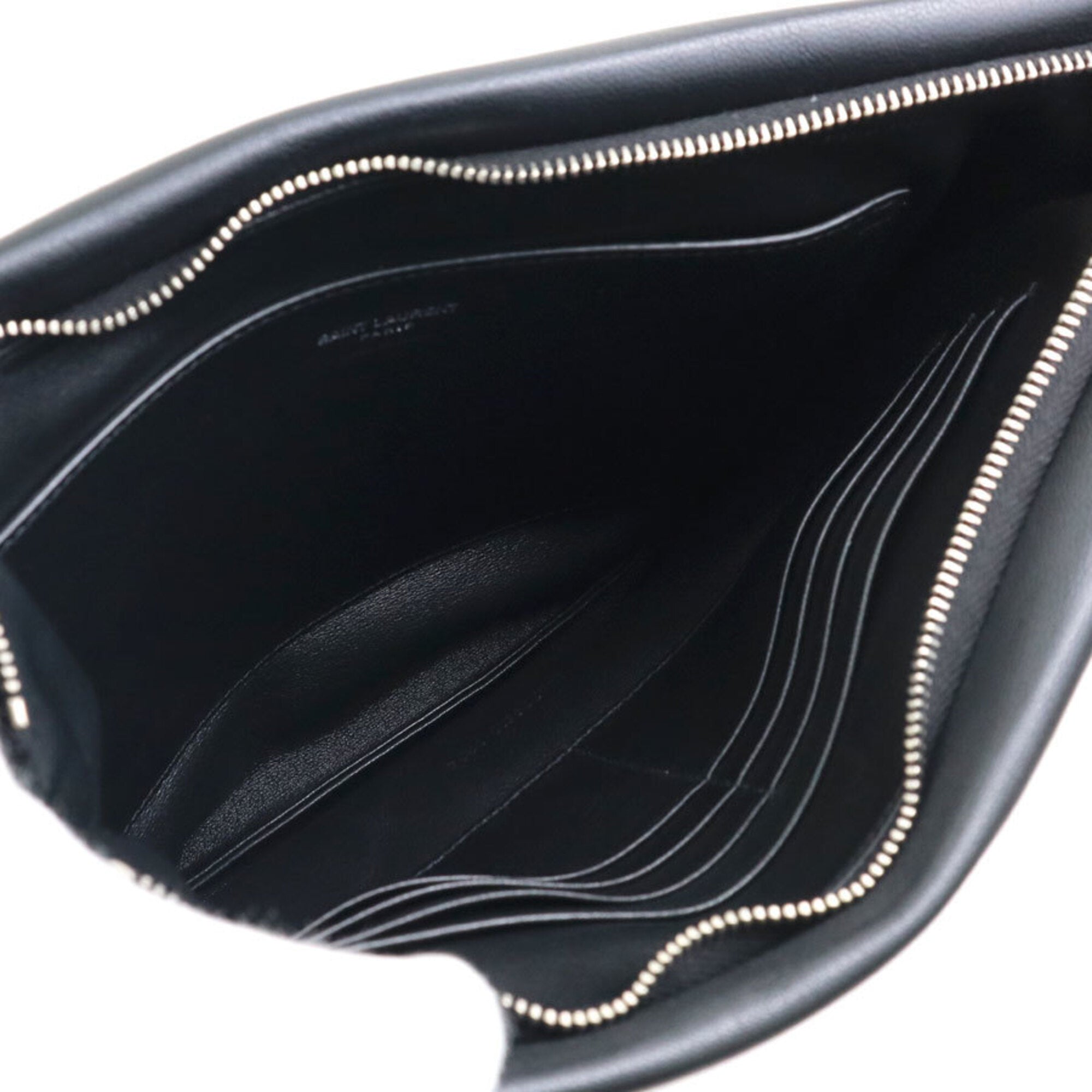 Saint Laurent Black Leather Clutch Bag (Pre-Owned)