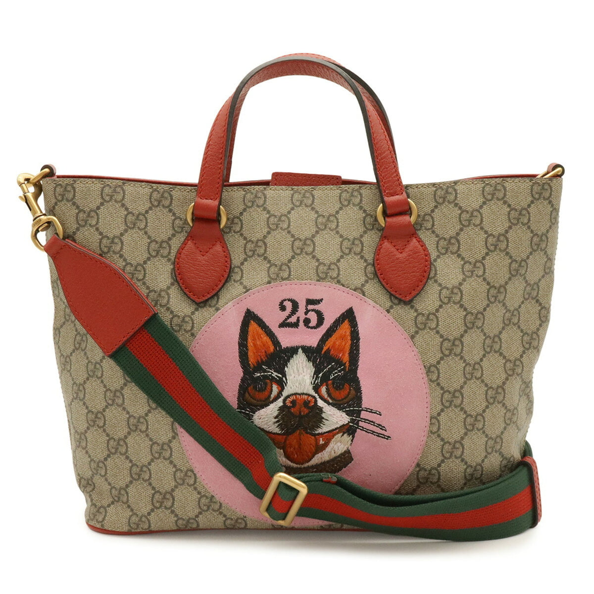 Gucci Beige Beige Pink Green Pink Pink Red Red Color Yellow Gg Supreme Shoulder Bag Tote Bag (Pre-Owned)