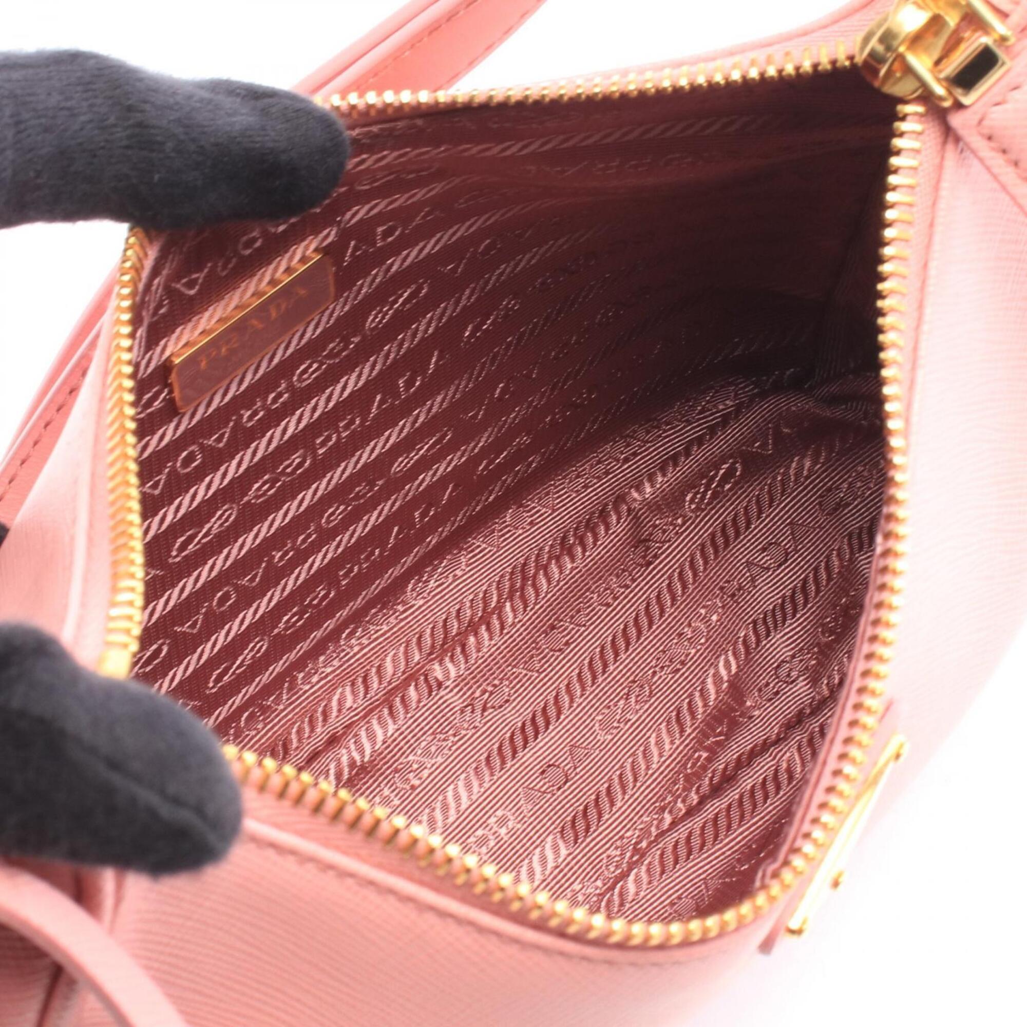 Prada Pink Saffiano Triangle Handbag Shoulder Bag (Pre-Owned)