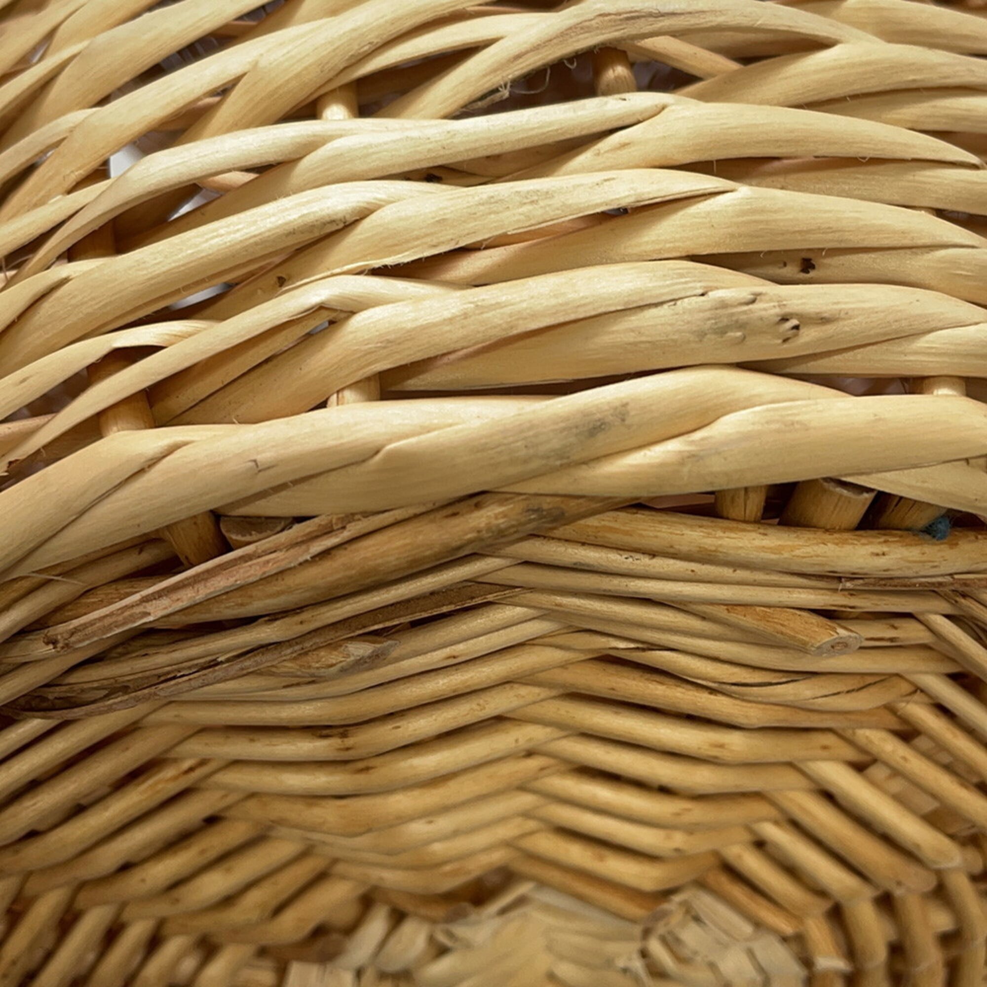 Celine Beige Brown Raffia Leather Basket Handbag (Pre-Owned)