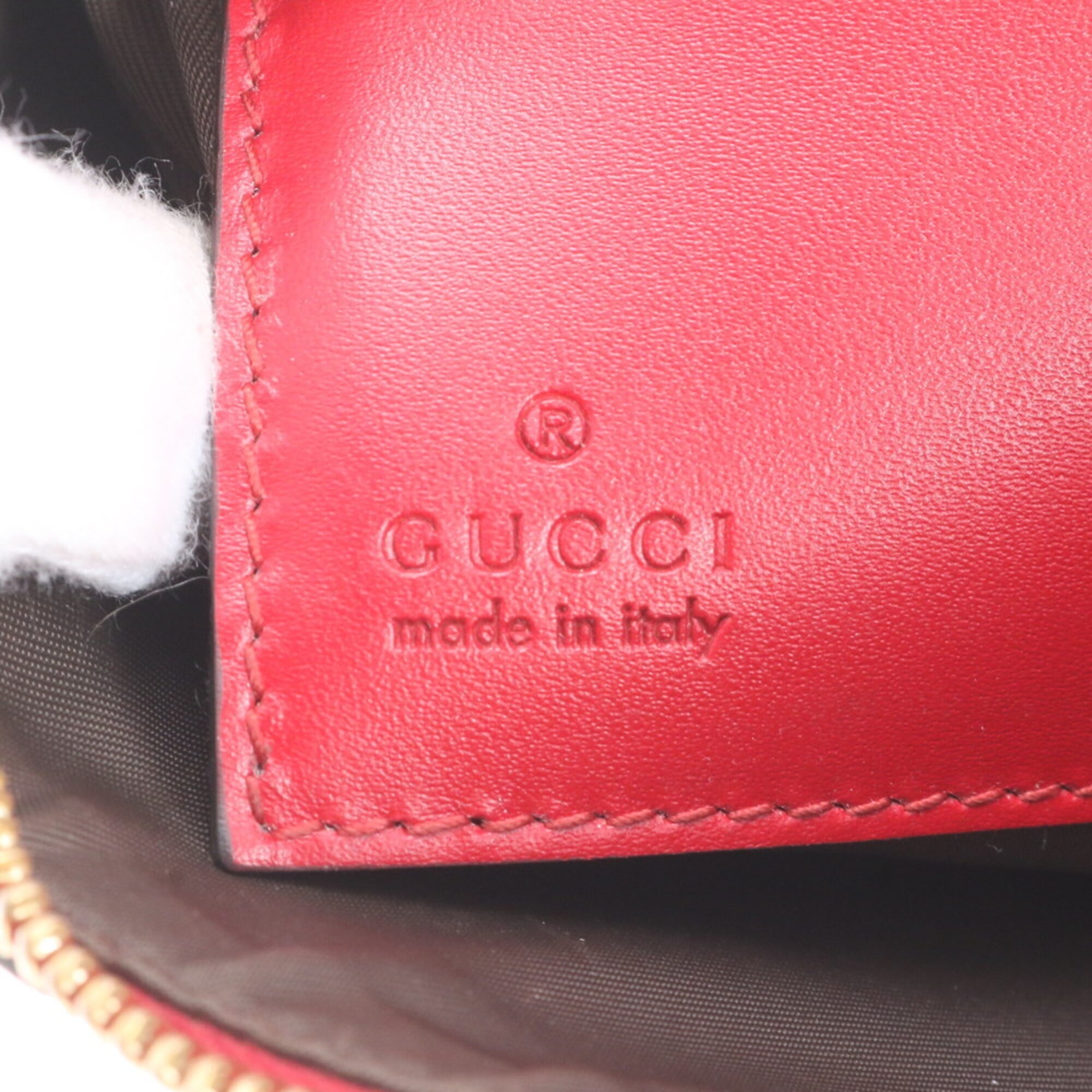 Gucci Red Color Leather Handbag Shoulder Bag (Pre-Owned)