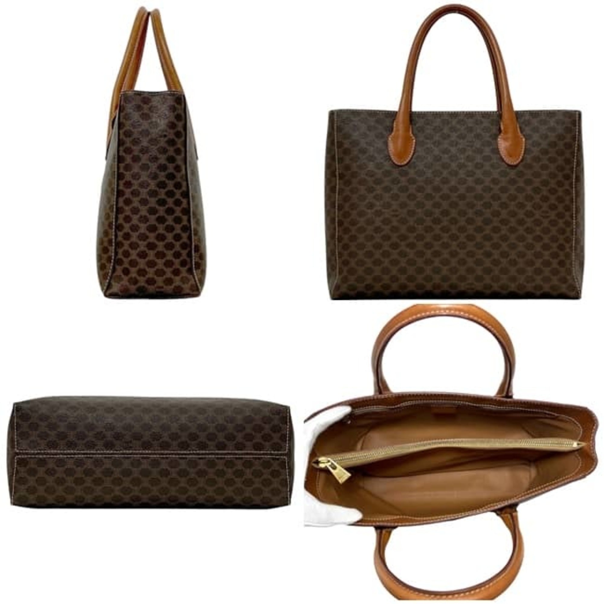 Celine Brown Pvc Leather Handbag Tote Bag (Pre-Owned)