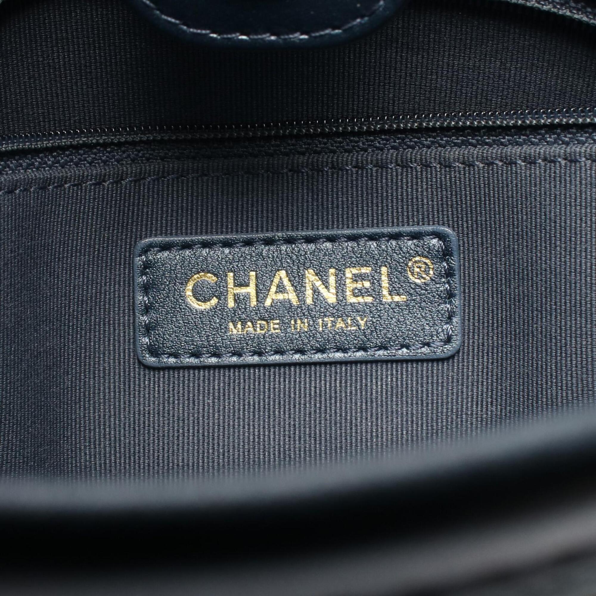 Chanel Blue Denim Leather Handbag Shoulder Bag (Pre-Owned)