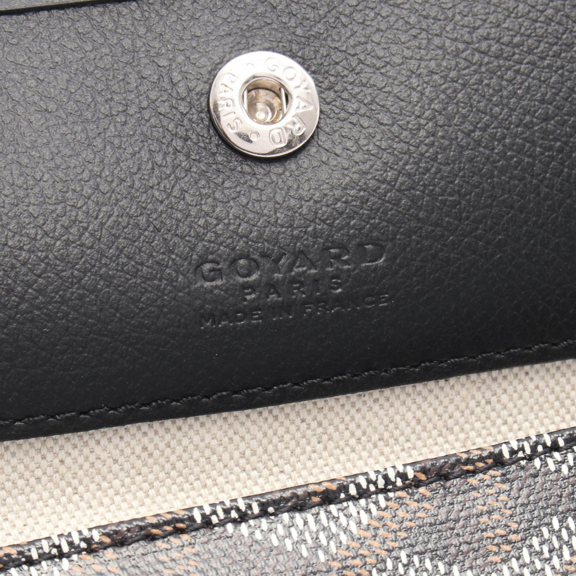 Goyard Black Brown White Coated Canvas Leather Handbag Tote Bag (Pre-Owned)