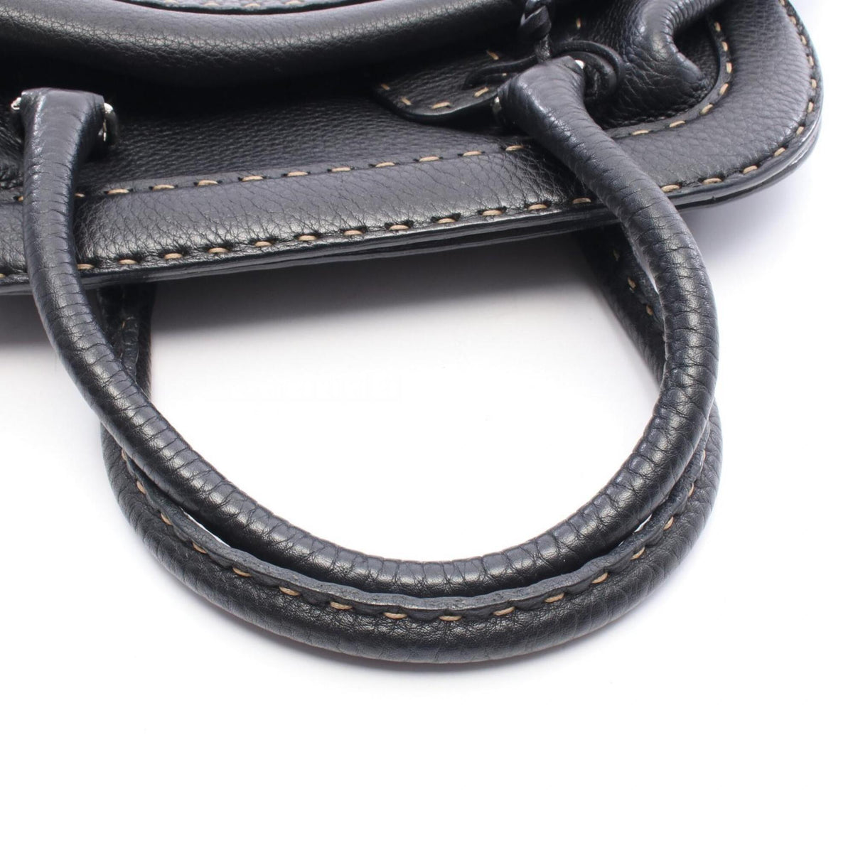 Fendi Selleria Black Leather Handbag (Pre-Owned)