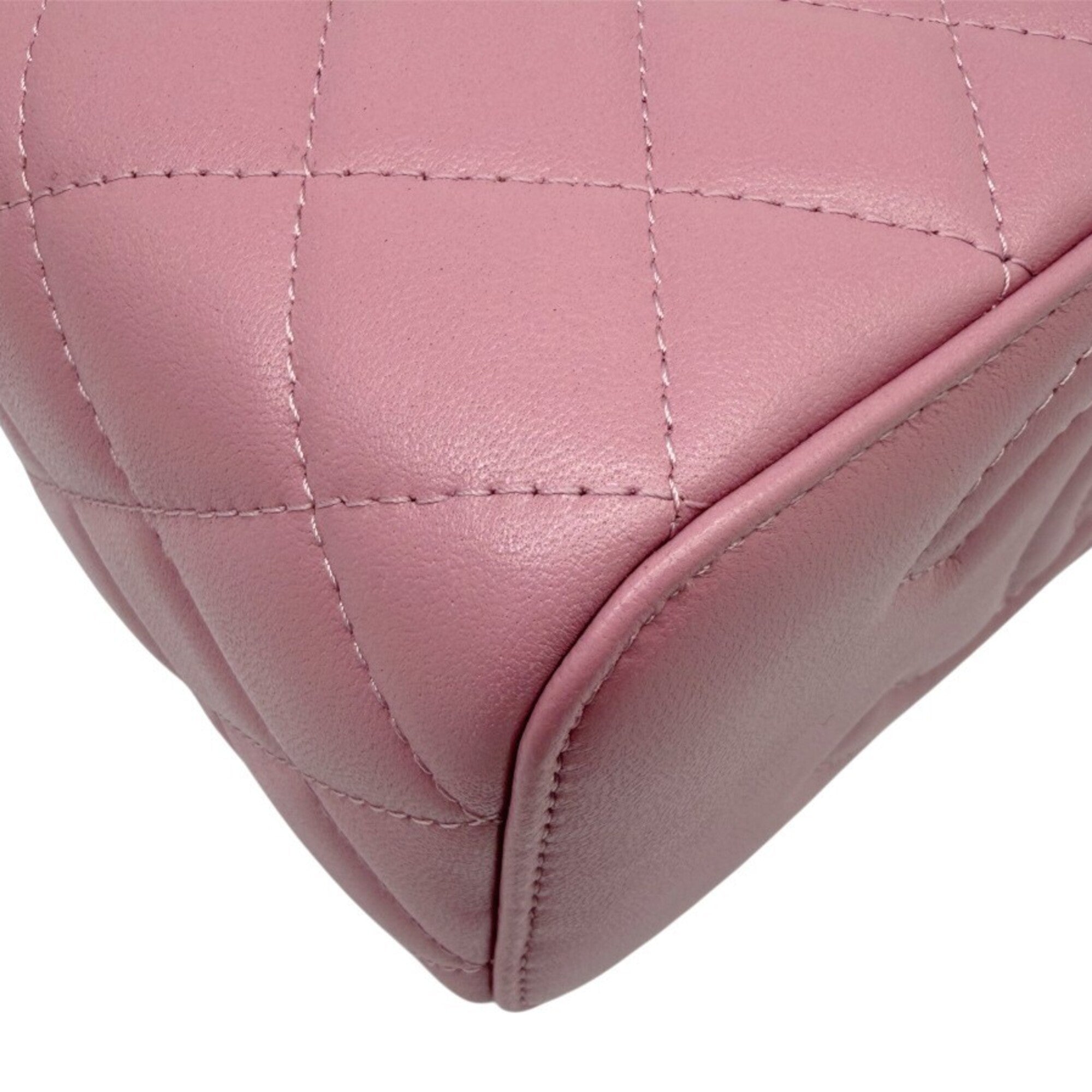 Chanel Pink Leather Handbag Shoulder Bag (Pre-Owned)