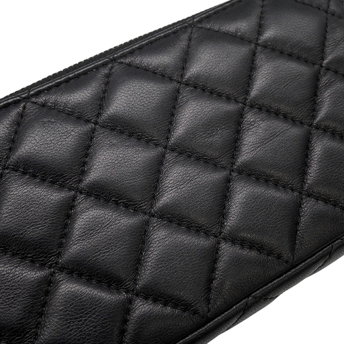 Chanel Black Leather Chain/Shoulder Wallet (Pre-Owned)