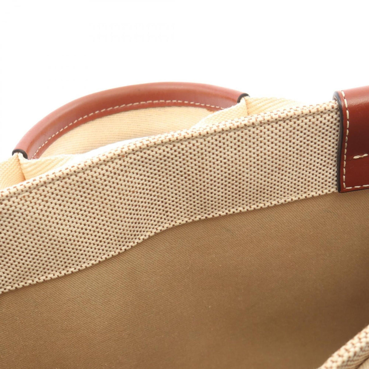 Chloé Beige Brown Canvas Leather Handbag (Pre-Owned)