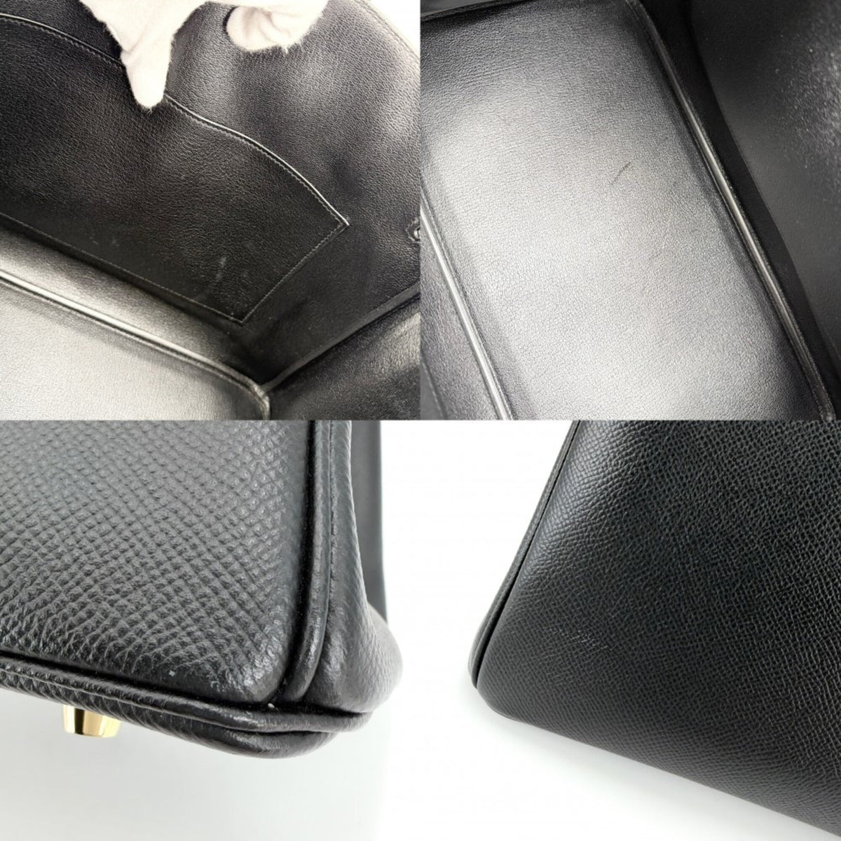 Hermes Black Leather Handbag (Pre-Owned)