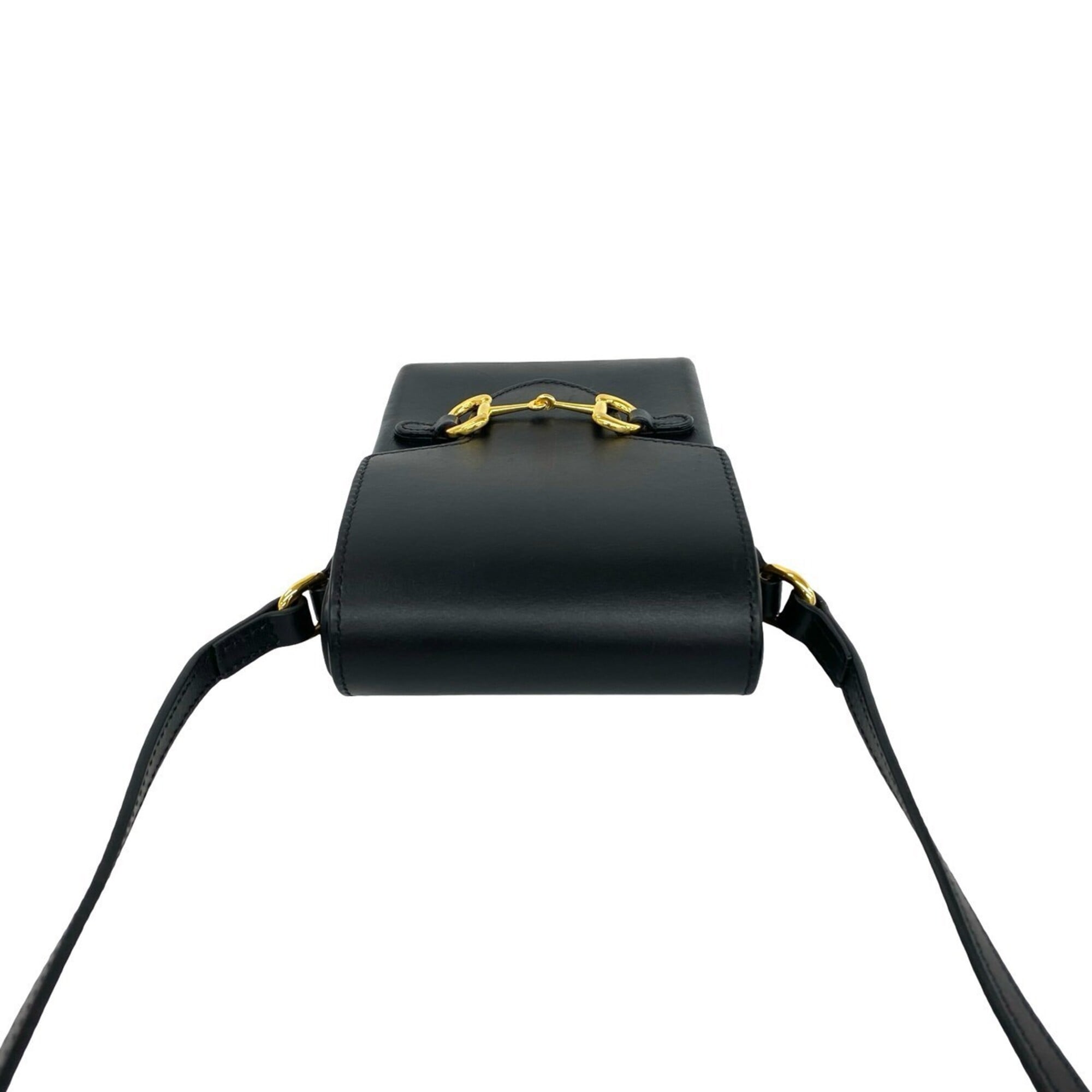 Gucci Black Leather Crossbody Bag Pochette Shoulder Bag (Pre-Owned)