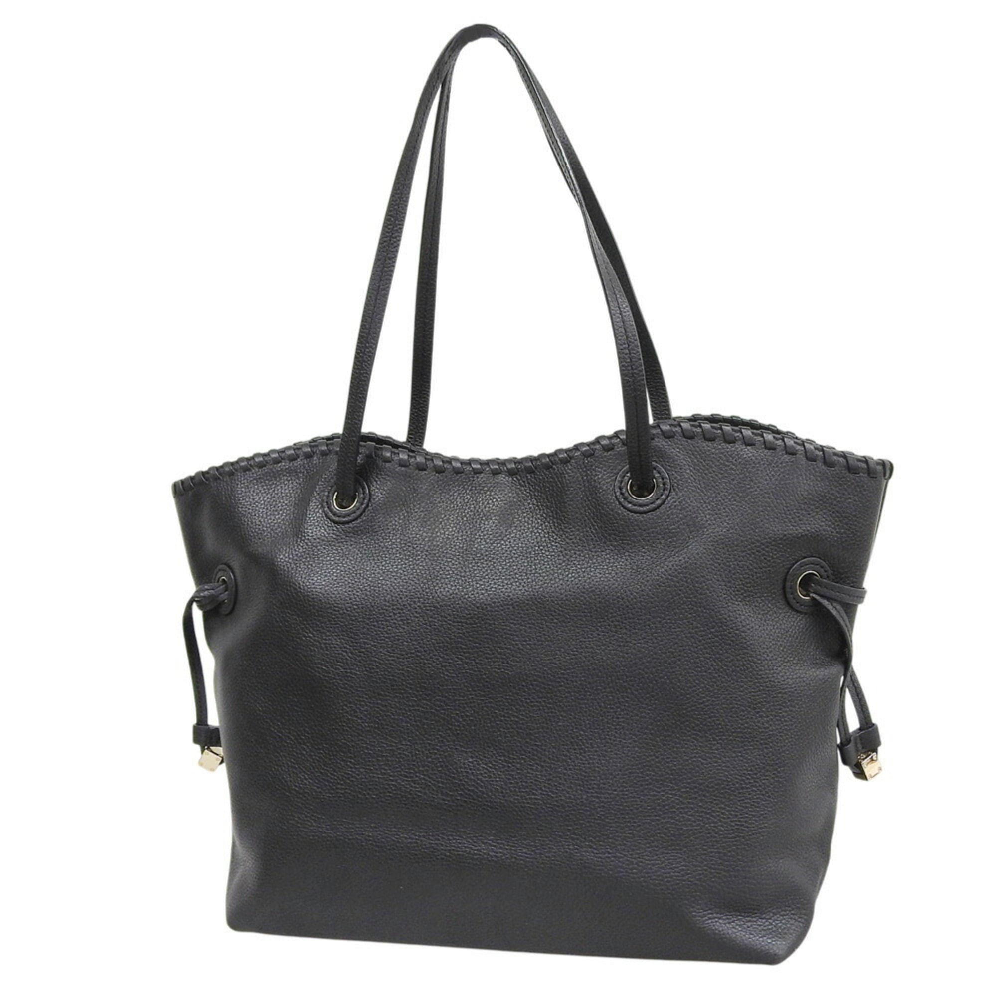 Tory Burch Black Leather Shoulder Bag Tote Bag (Pre-Owned)