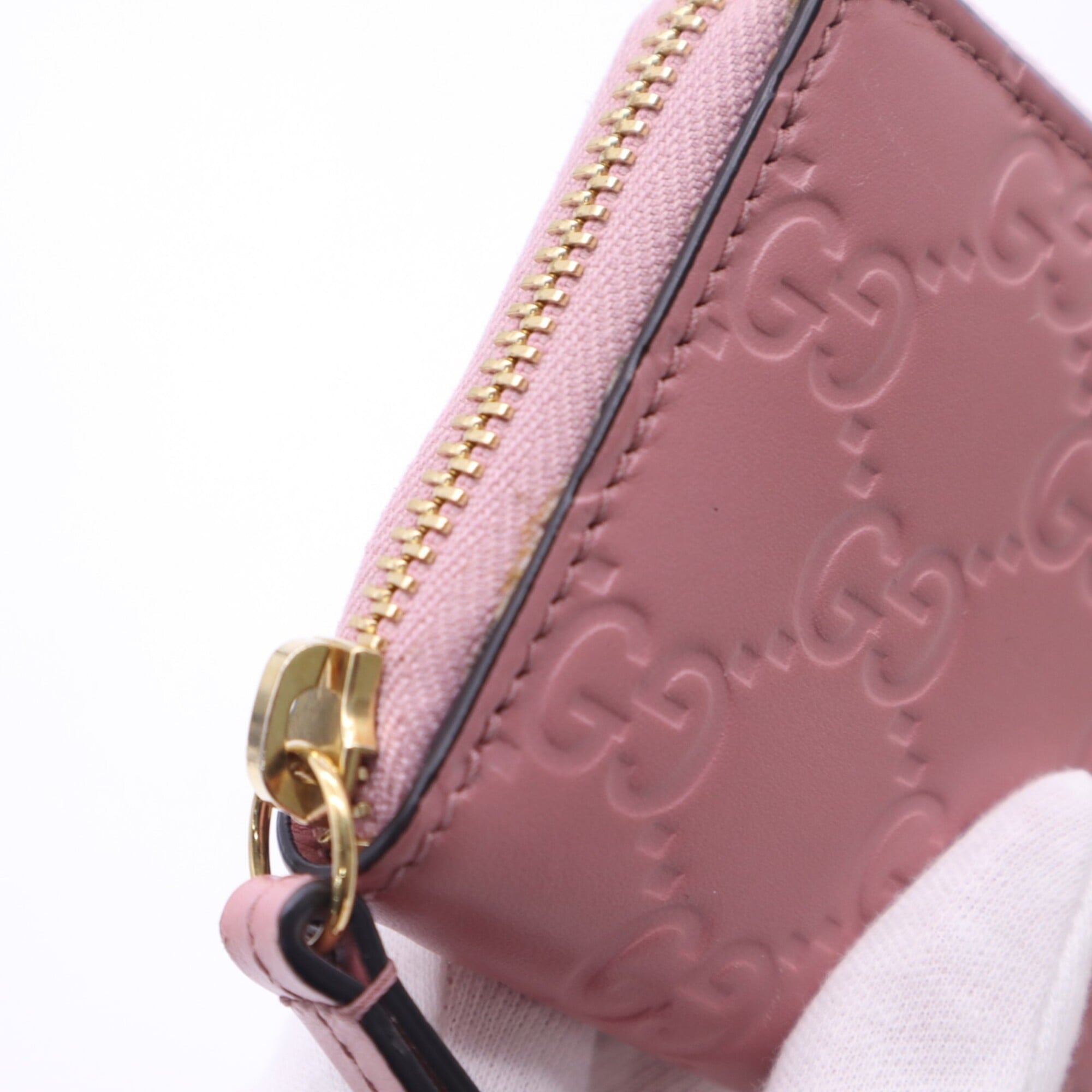 Gucci Pink Leather Coin Purse/Coin Case (Pre-Owned)