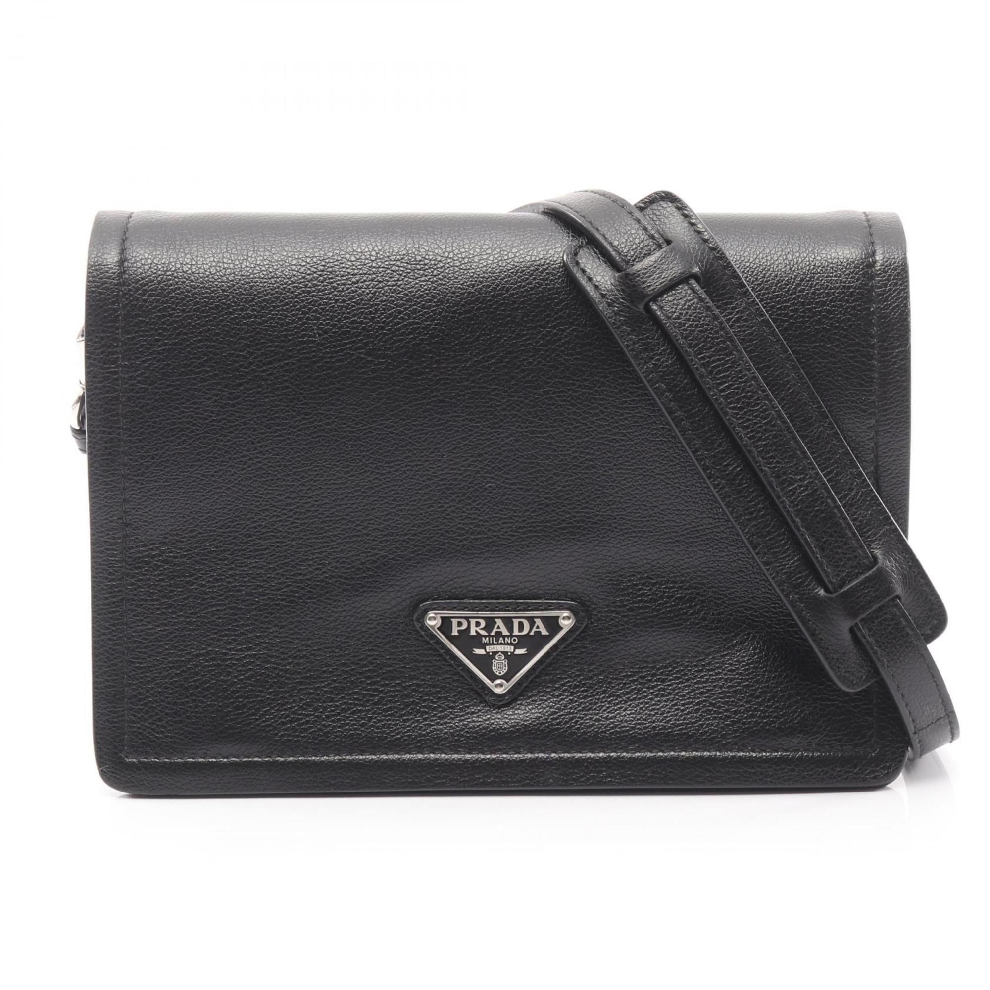 Prada Black Leather Shoulder Bag (Pre-Owned)