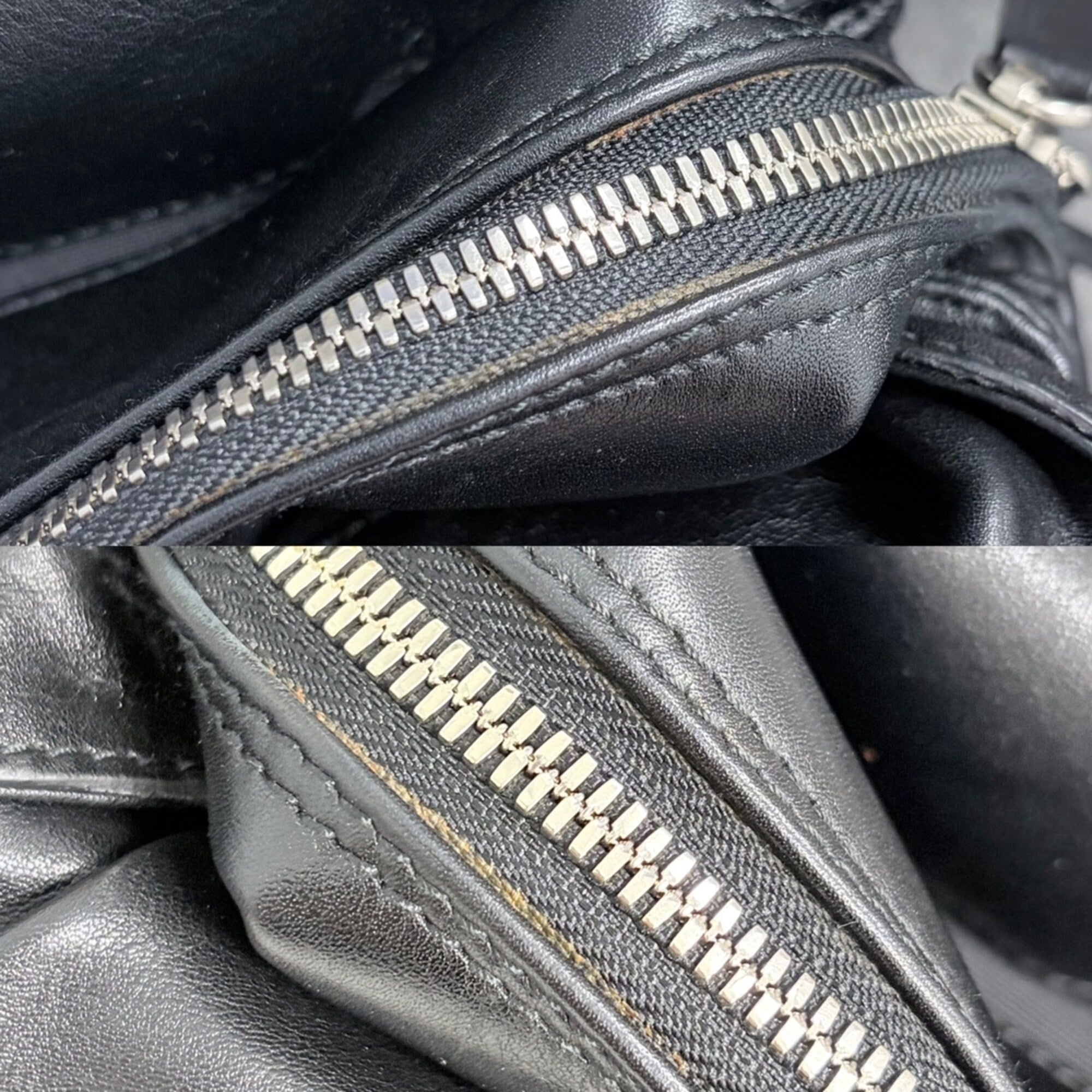 Christian Dior Black White Leather Handbag (Pre-Owned)
