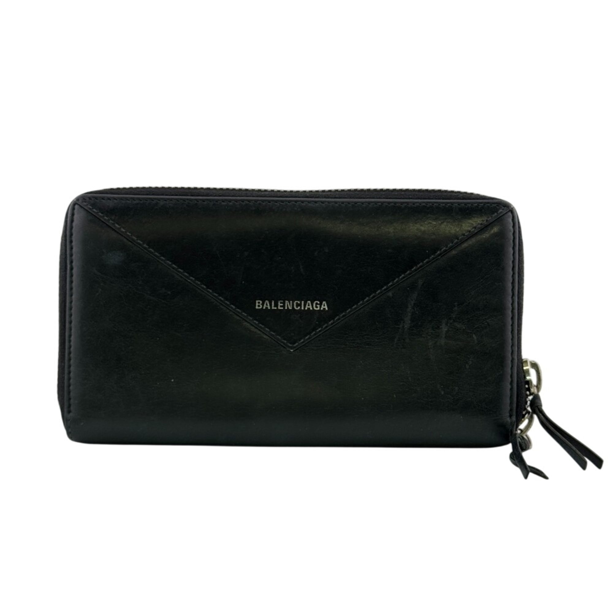 Balenciaga Black Leather Long Wallet (Bi-Fold) (Pre-Owned)