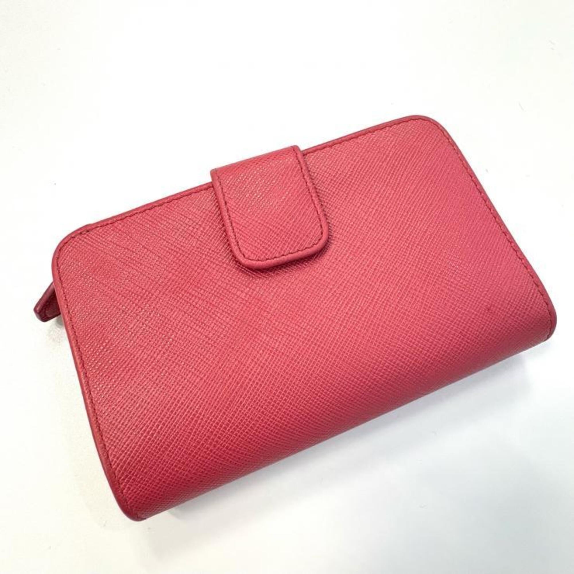 Prada Pink Saffiano Metal Wallet (Bi-Fold) (Pre-Owned)