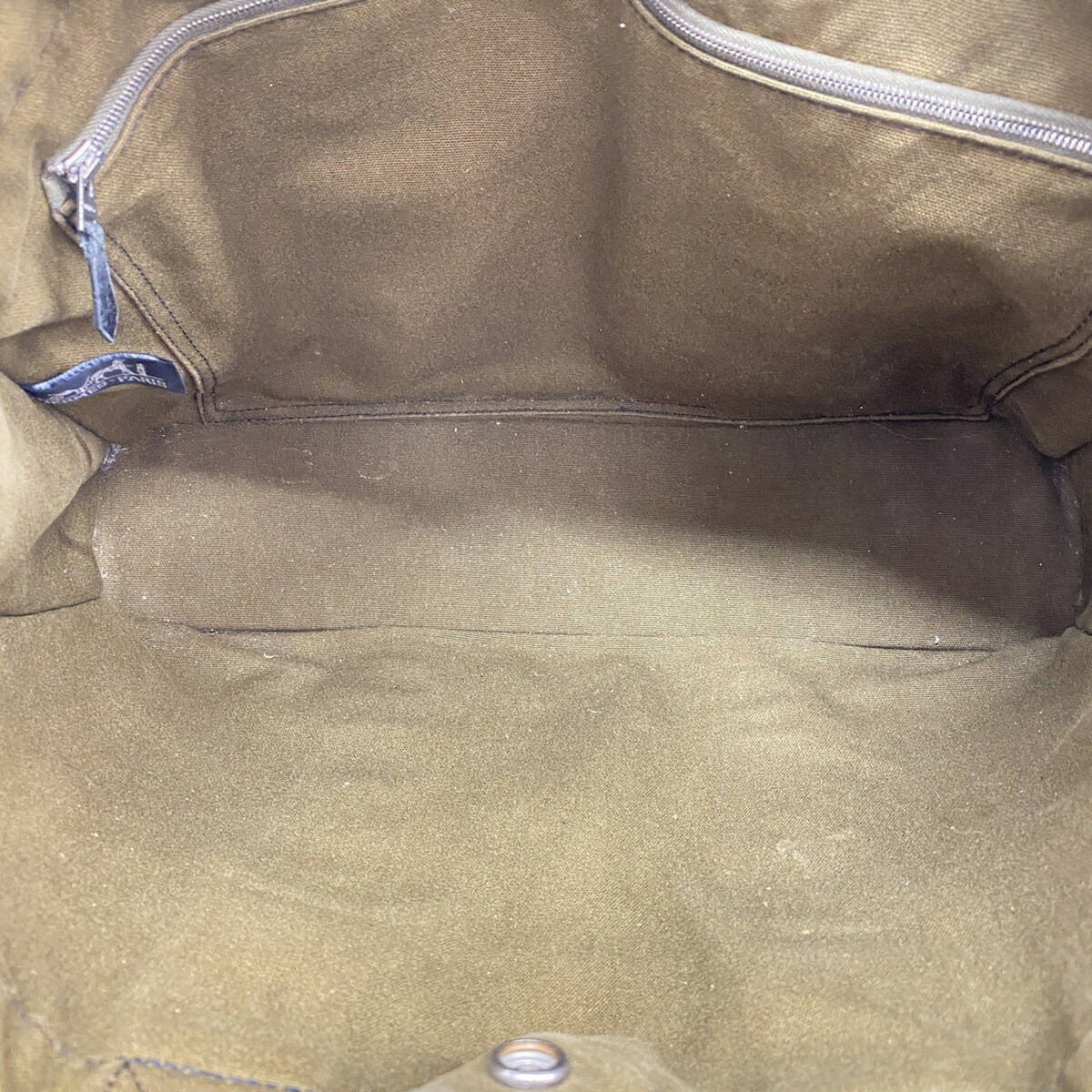 Hermes Black Khaki Canvas Tote Bag (Pre-Owned)