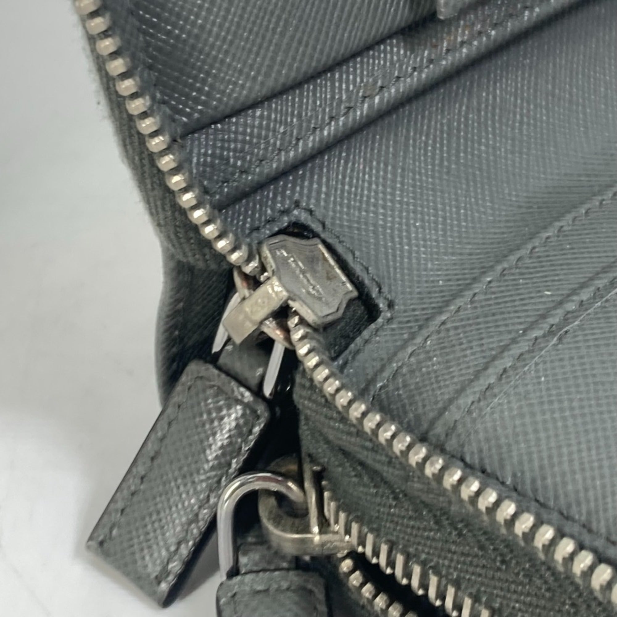 Prada Gray Saffiano Long Wallet (Bi-Fold) (Pre-Owned)