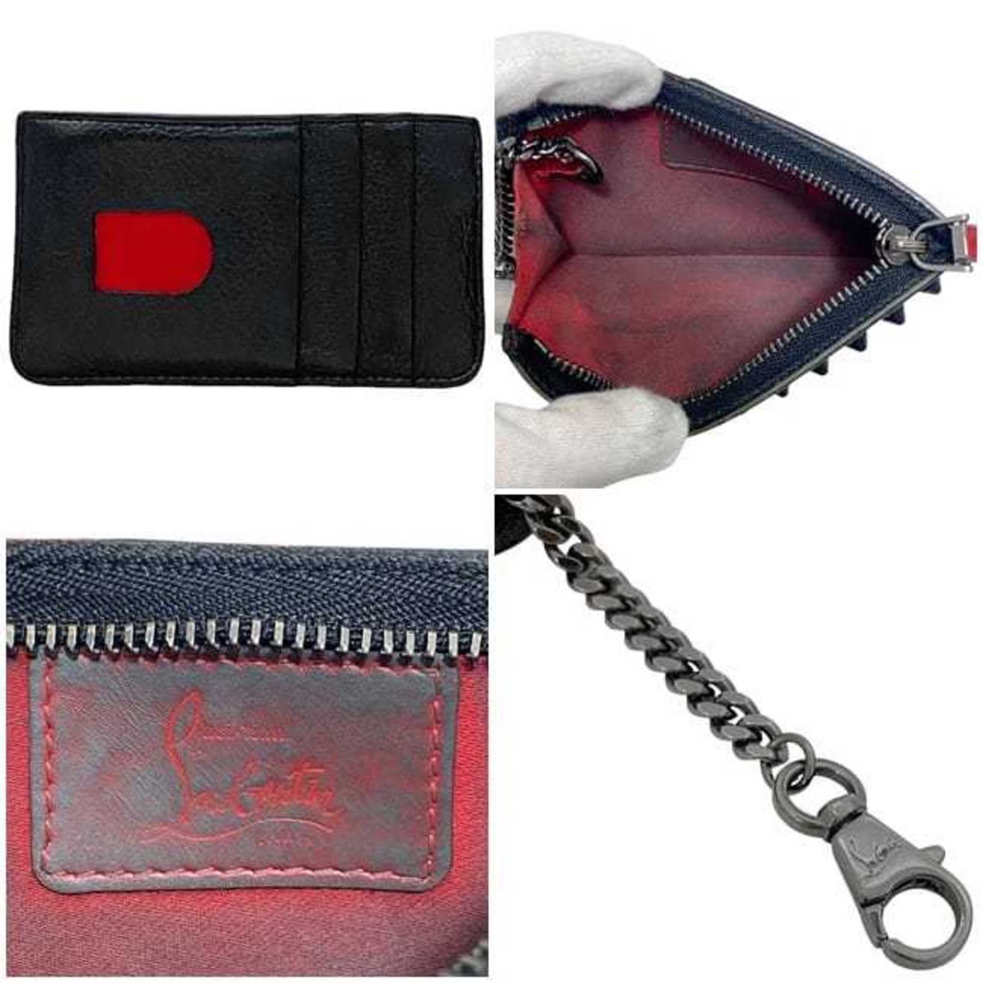Christian Louboutin Black Leather Coin Purse/Coin Case (Pre-Owned)