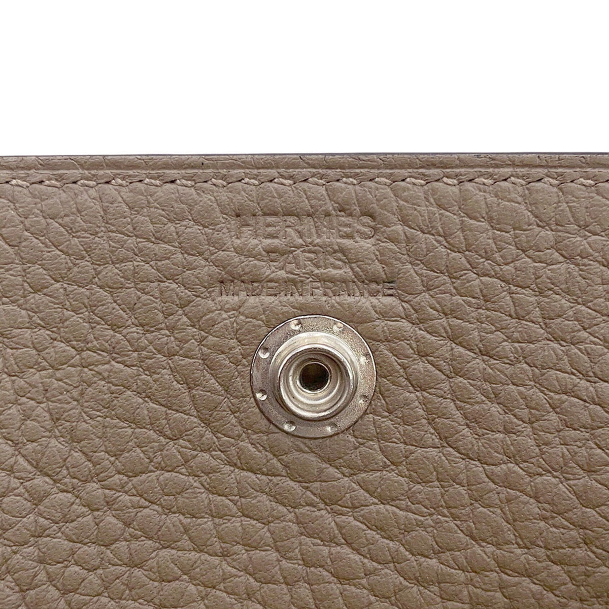 Hermes Etoupe Gray Taurillon Clemence Leather Handbag (Pre-Owned)