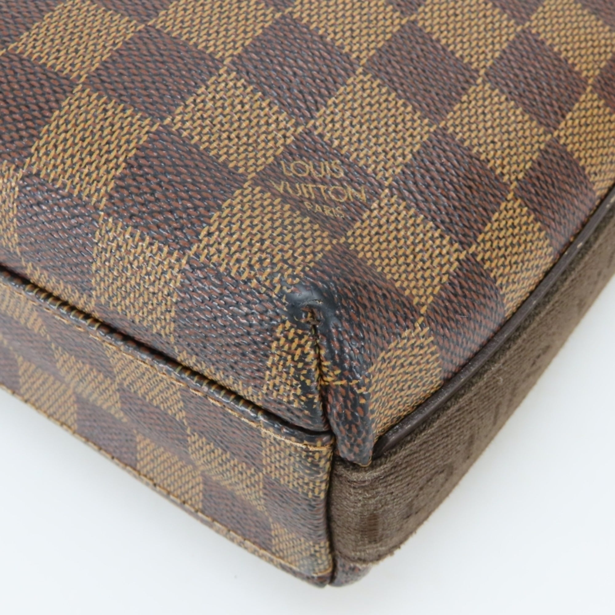 Louis Vuitton Damier Brown Damier Canvas Ebene Damier Canvas Leather Shoulder Bag (Pre-Owned)