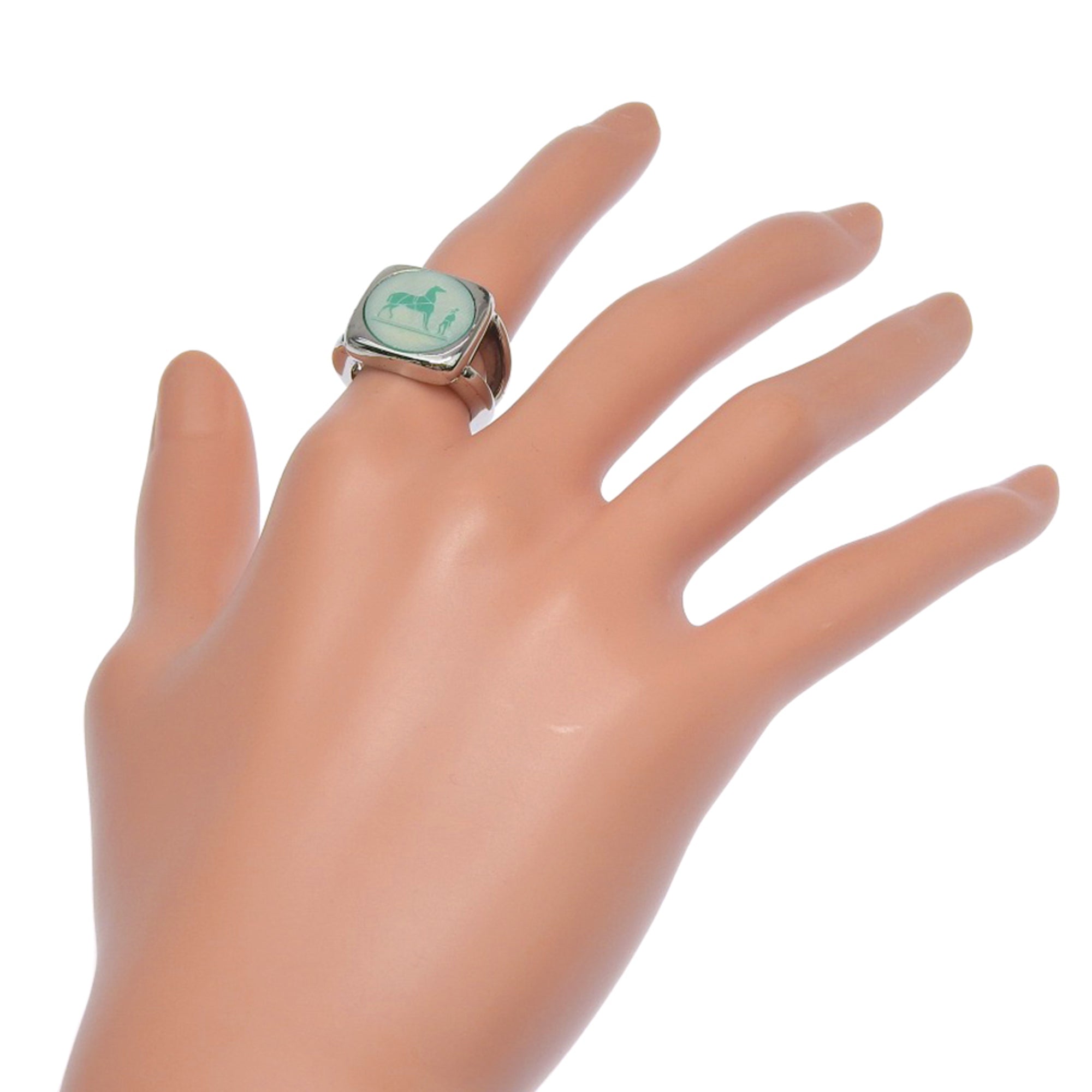 Hermes Silver 925 Band Ring (Pre-Owned)