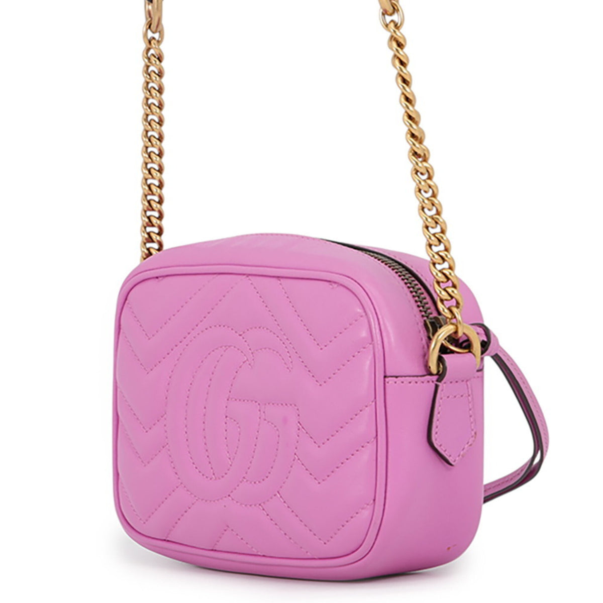 Gucci Gg Marmont Purple Leather Handbag Shoulder Bag (Pre-Owned)