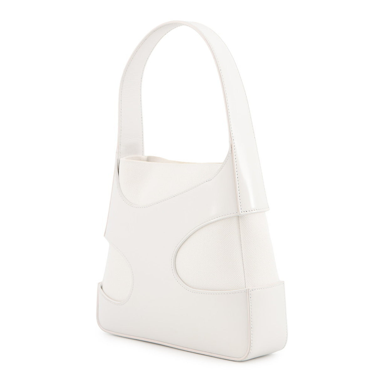 Salvatore Ferragamo White Canvas Handbag (Pre-Owned)