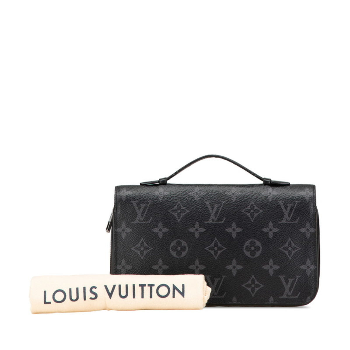 Louis Vuitton Black Pvc Leather Long Wallet (Bi-Fold) (Pre-Owned)