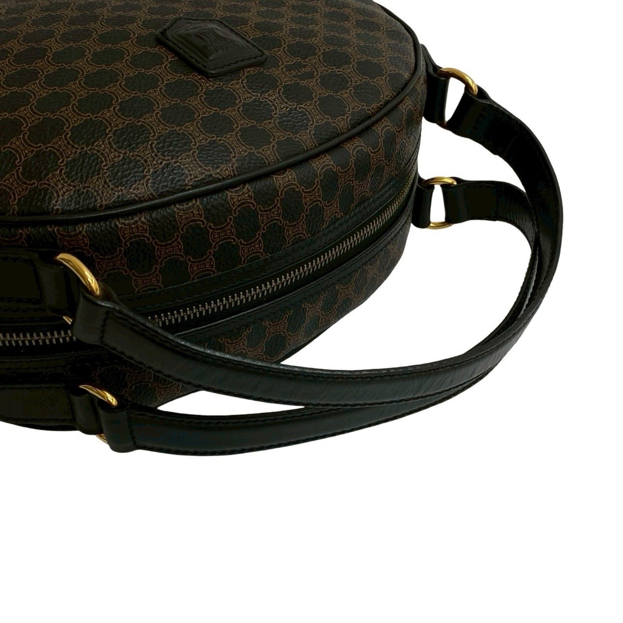 Celine Black Brown Leather Pvc Boston Bag Handbag (Pre-Owned)
