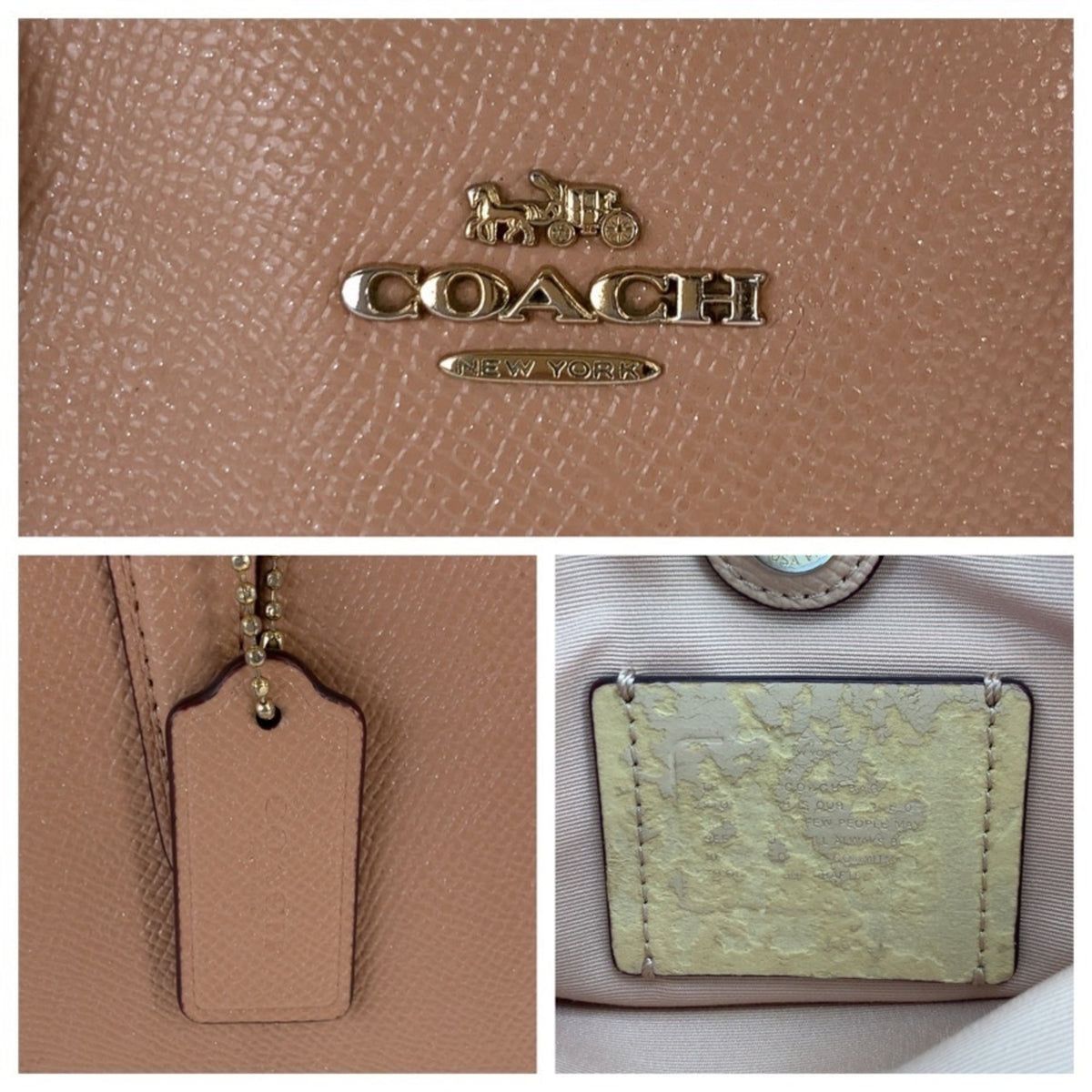 Coach Pink Beige Pvc Handbag Shoulder Bag (Pre-Owned)