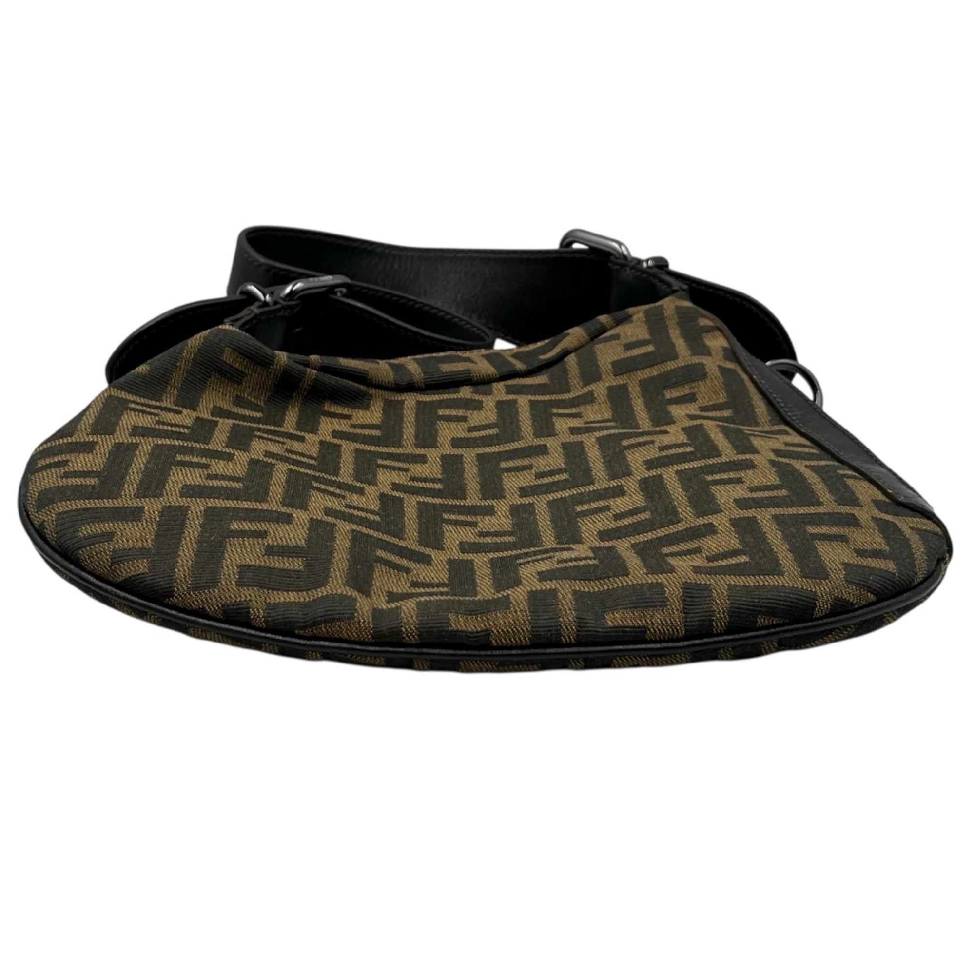 Fendi Black Brown Zucca Shoulder Bag (Pre-Owned)