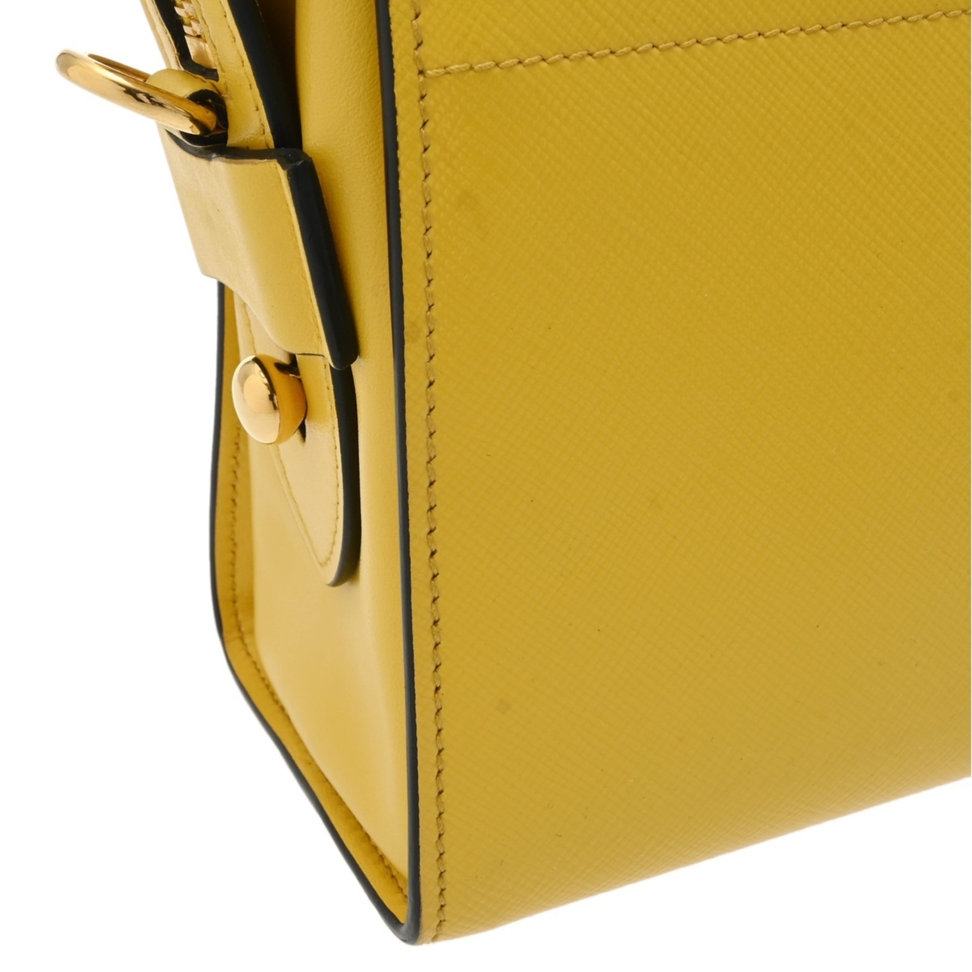 Prada Yellow Leather Shoulder Bag (Pre-Owned)