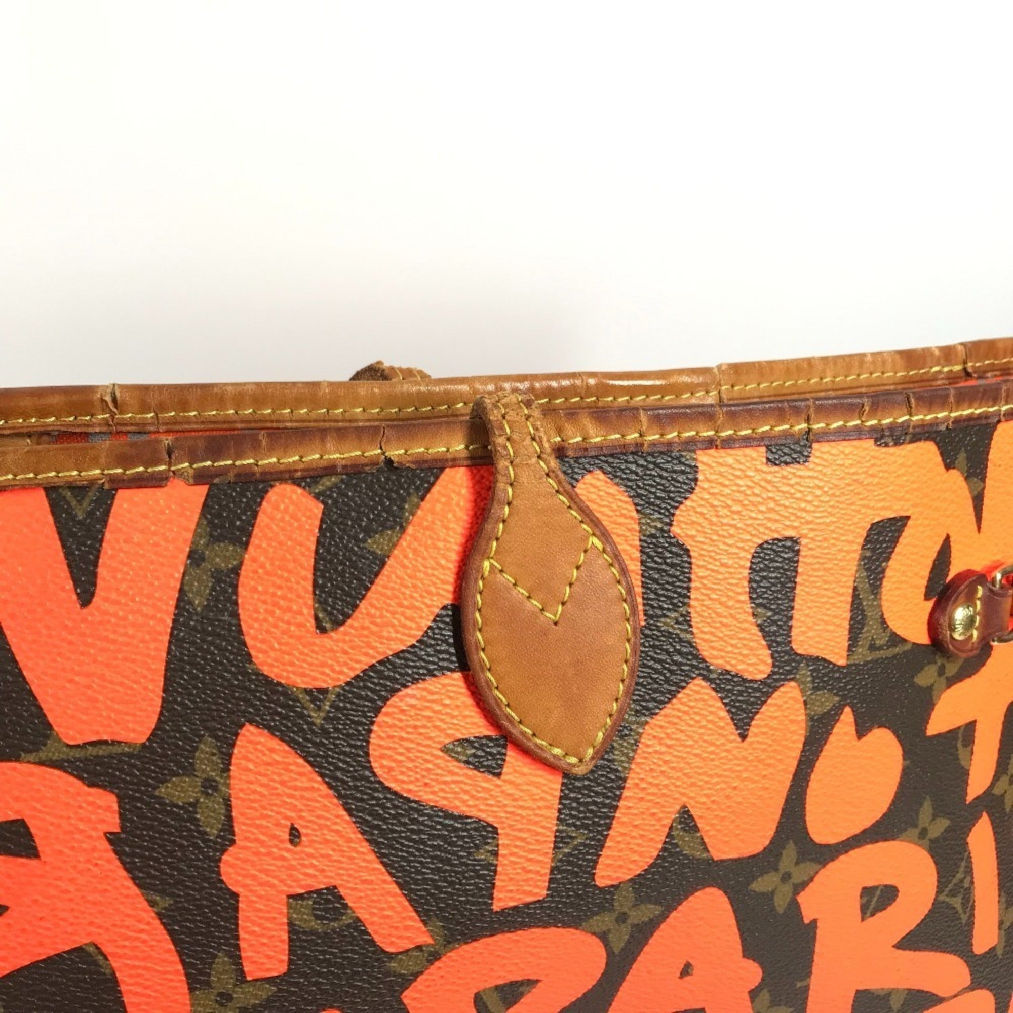 Louis Vuitton Brown Galle Orange Monogram Graffiti Shoulder Bag Tote Bag (Pre-Owned)