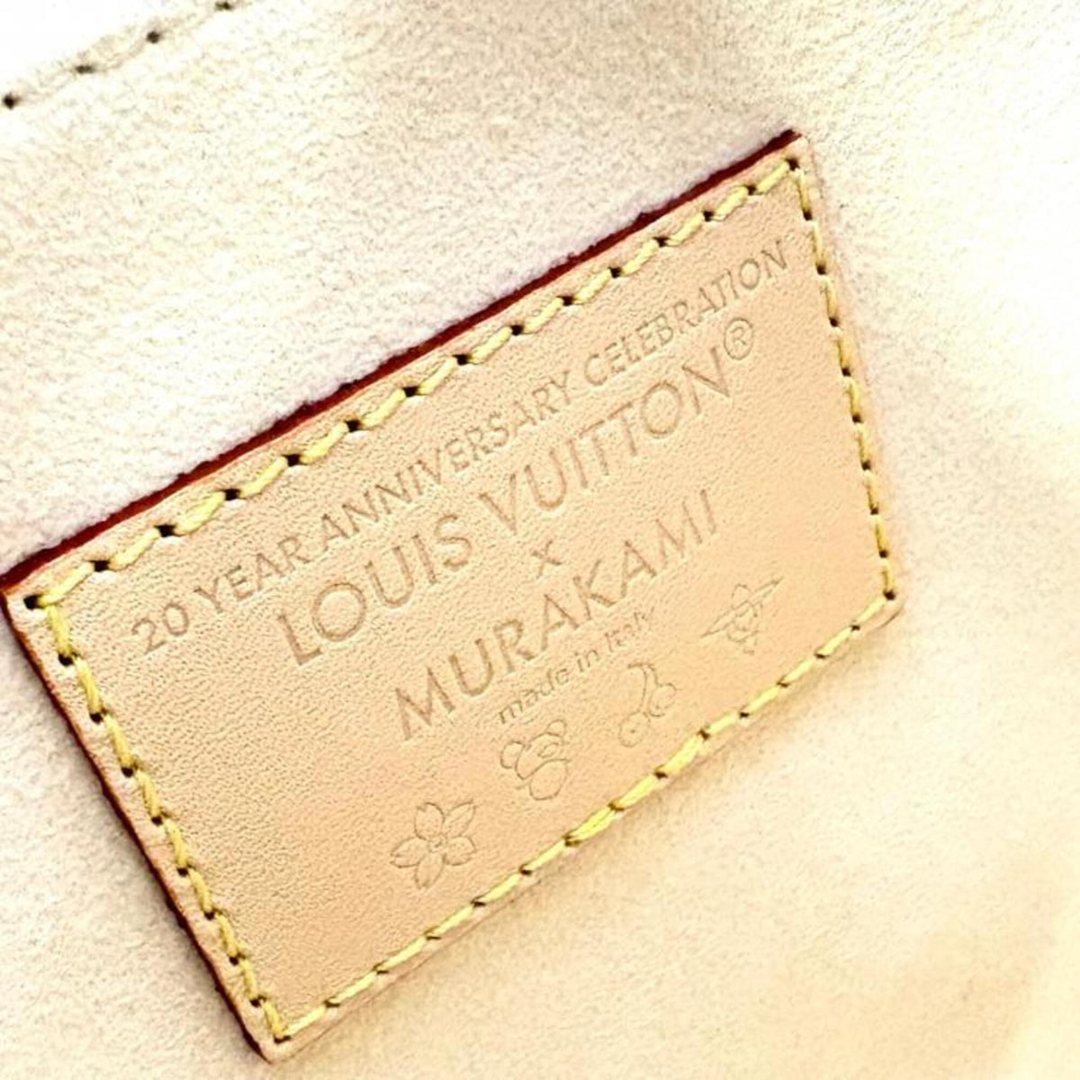 Louis Vuitton Beige Blanc Gold Multi-Color White Coated Canvas Leather Tote Bag (Pre-Owned)