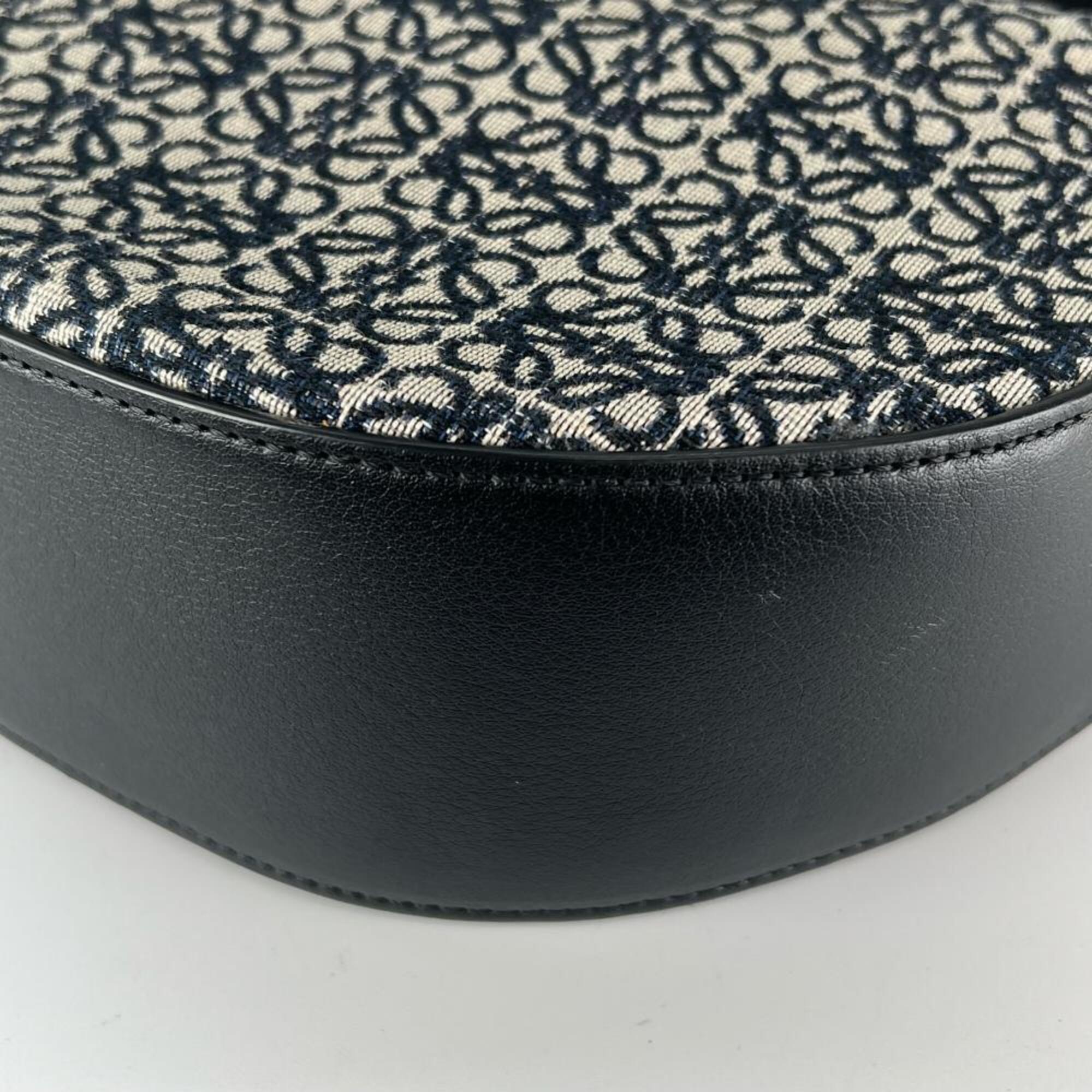Loewe Black Navy Jacquard Leather Handbag (Pre-Owned)
