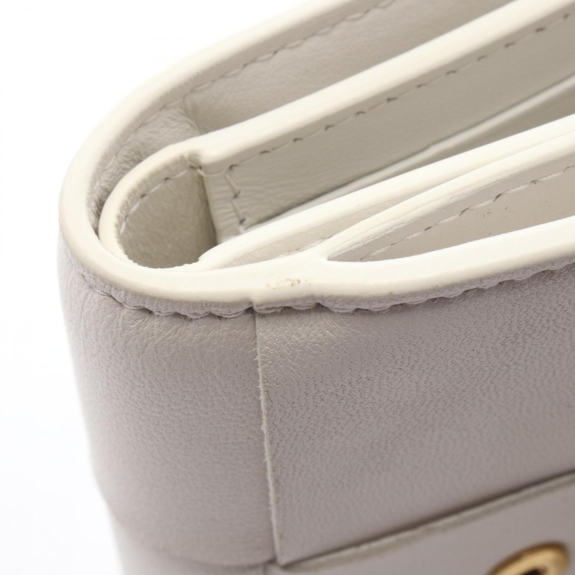 Bottega Veneta White Leather Wallet (Tri-Fold) (Pre-Owned)