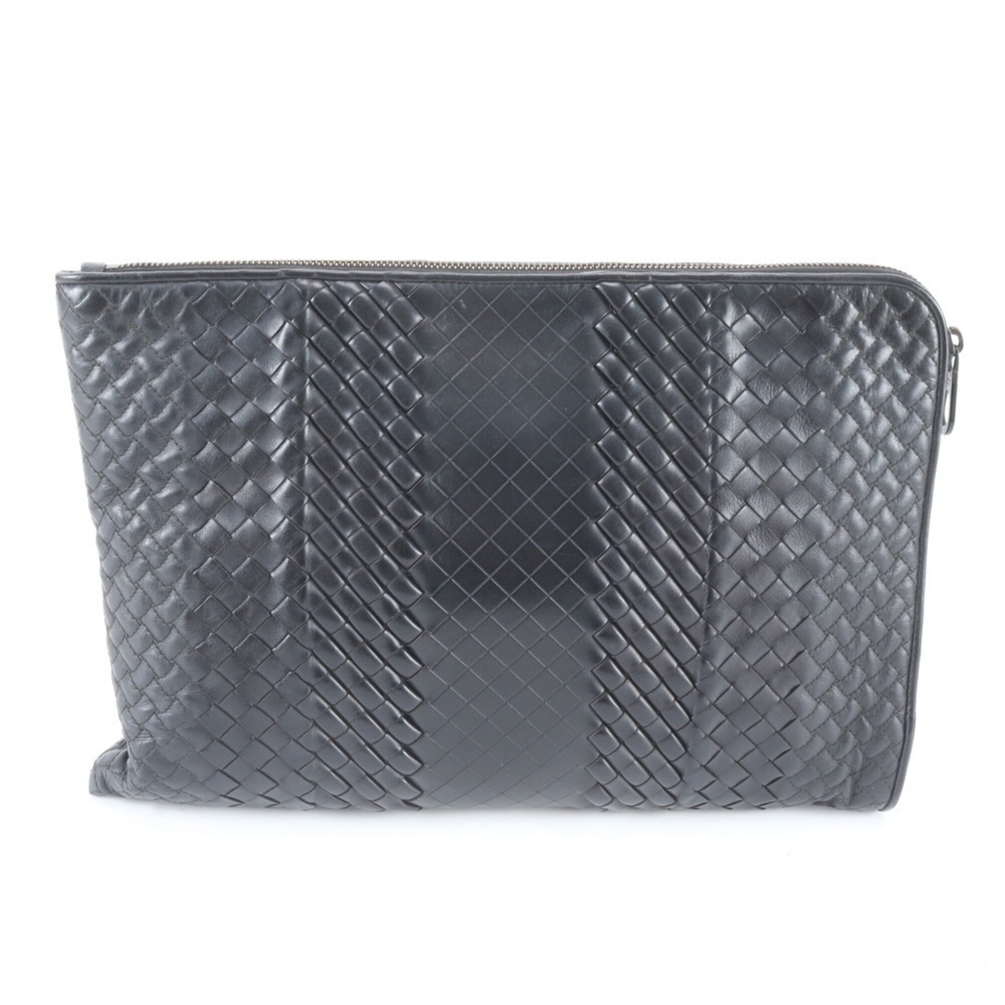 Bottega Veneta Black Leather Handbag Pouch (Pre-Owned)