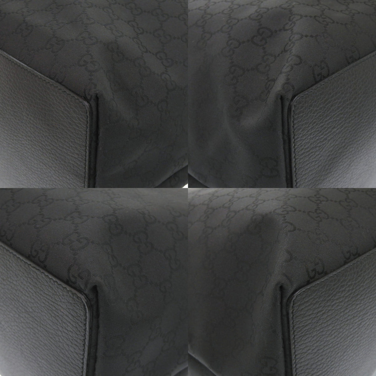 Gucci Black Nylon Leather Tote Bag (Pre-Owned)