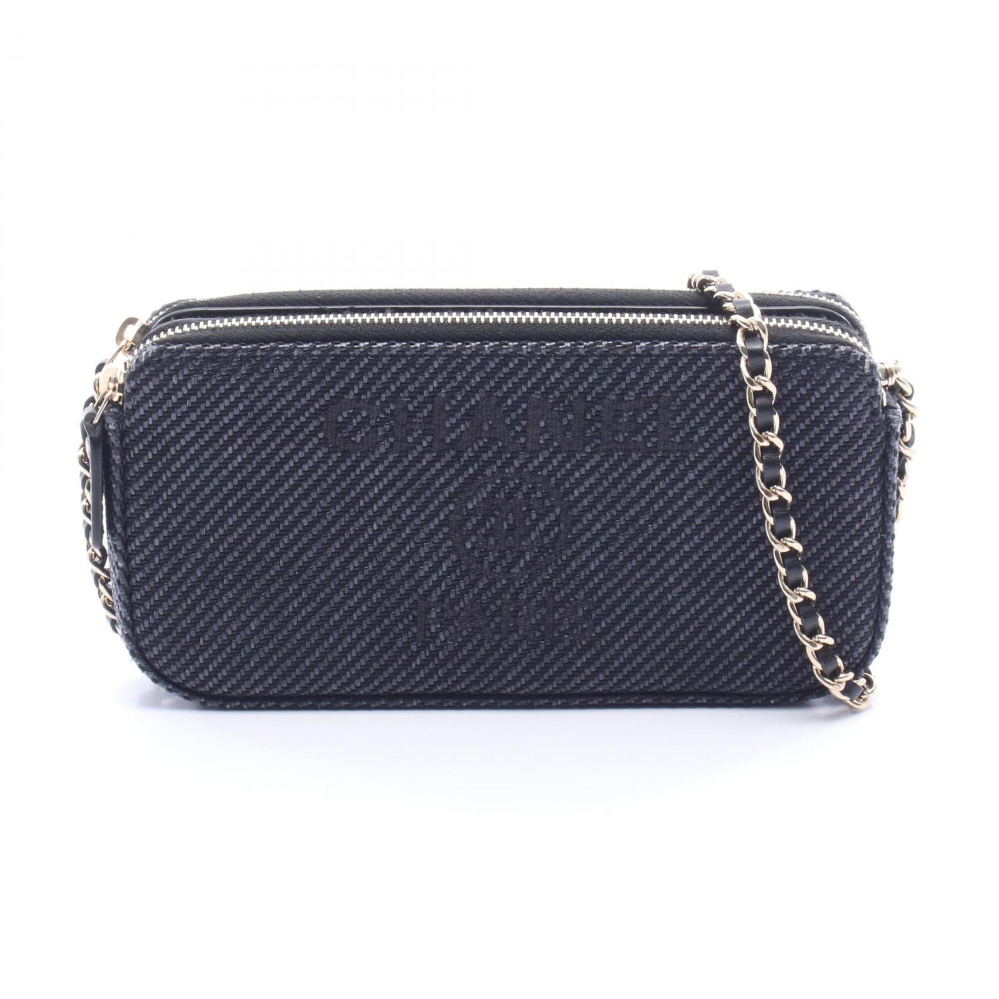 Chanel Navy Fabric Leather Handbag Shoulder Bag (Pre-Owned)