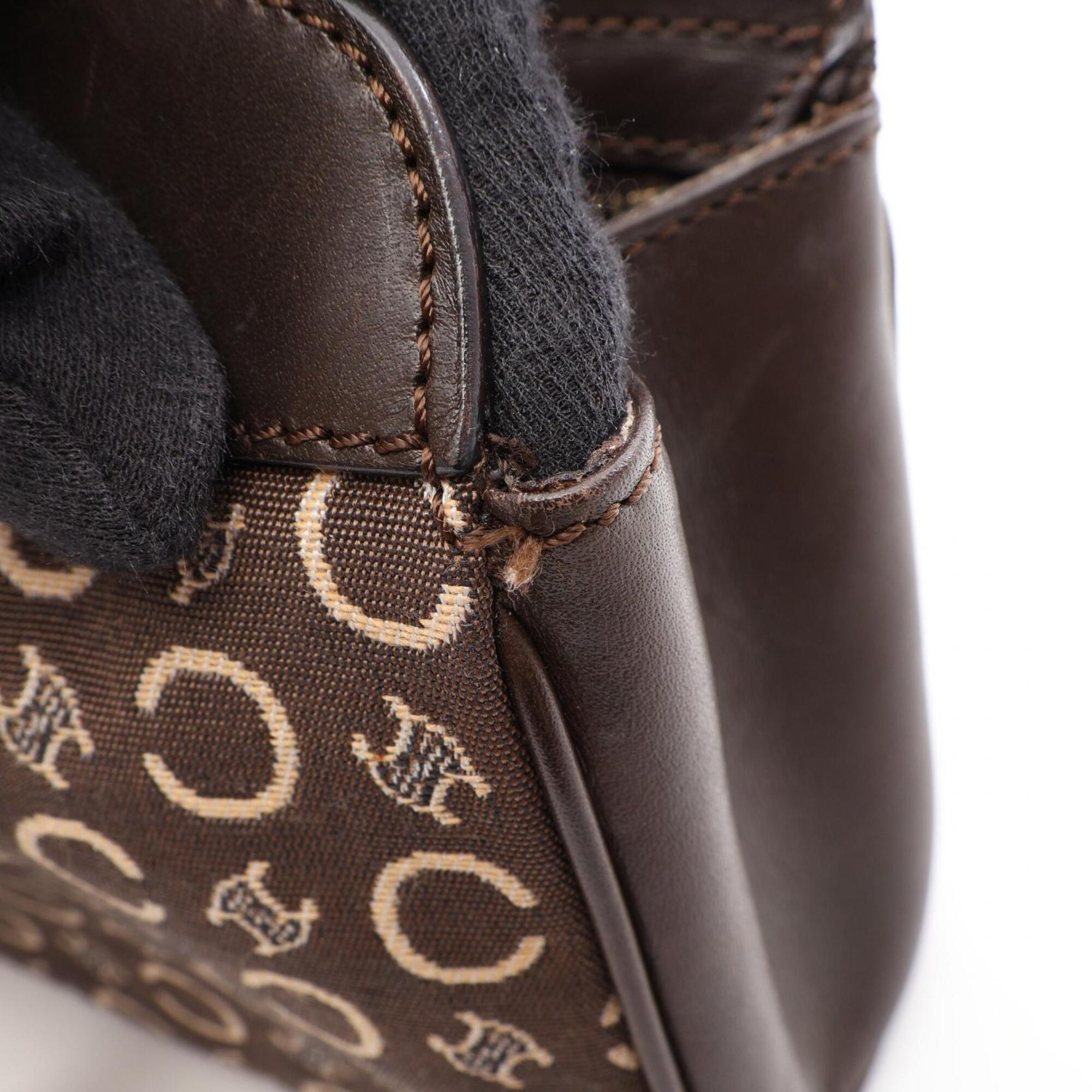 Celine Brown Canvas Leather Handbag (Pre-Owned)