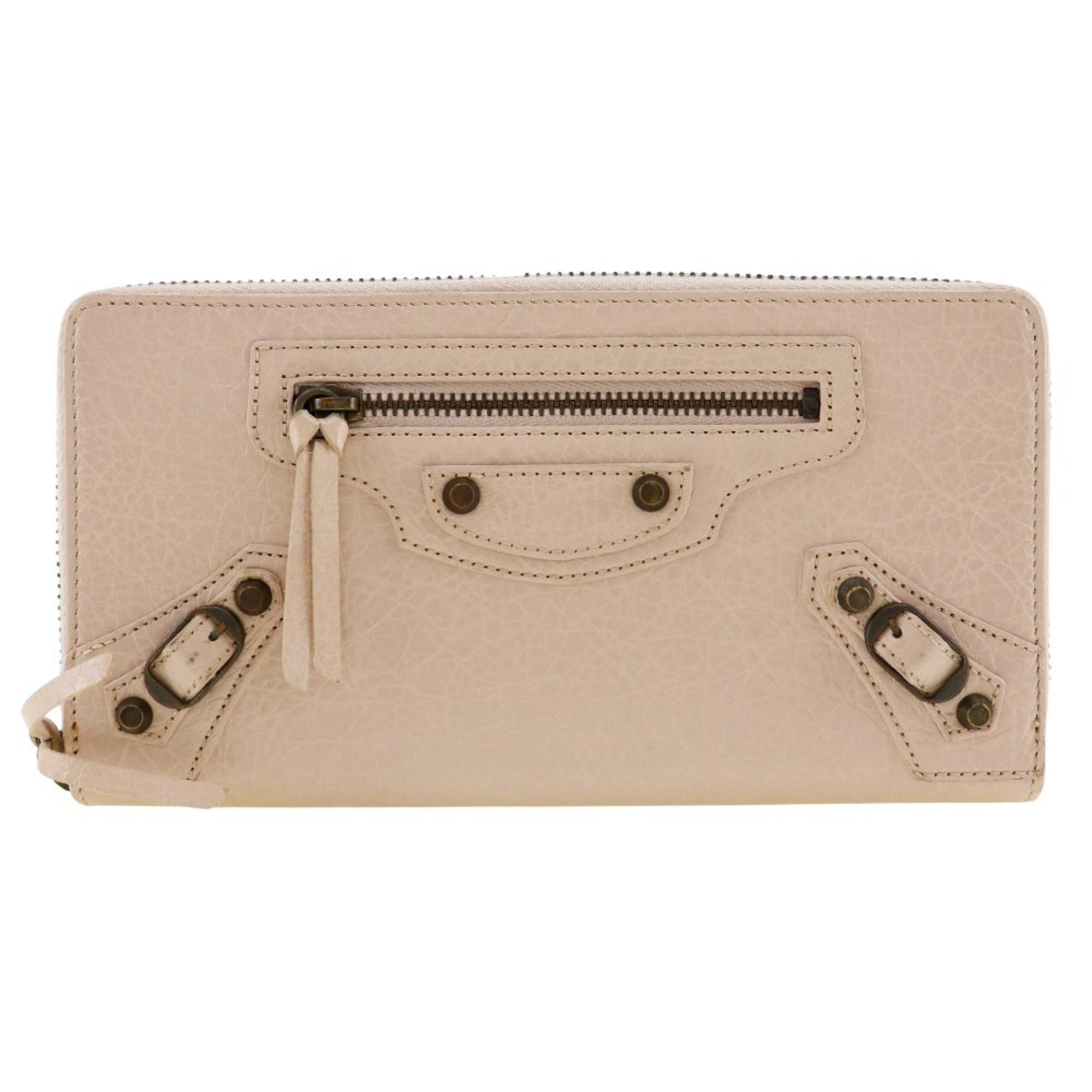 Balenciaga Beige Pink Leather Coin Purse/Coin Case (Pre-Owned)