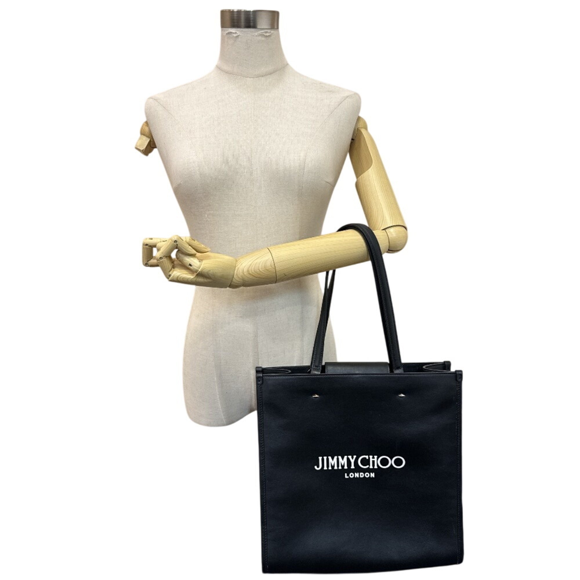 Jimmy Choo Black Leather Tote Bag (Pre-Owned)