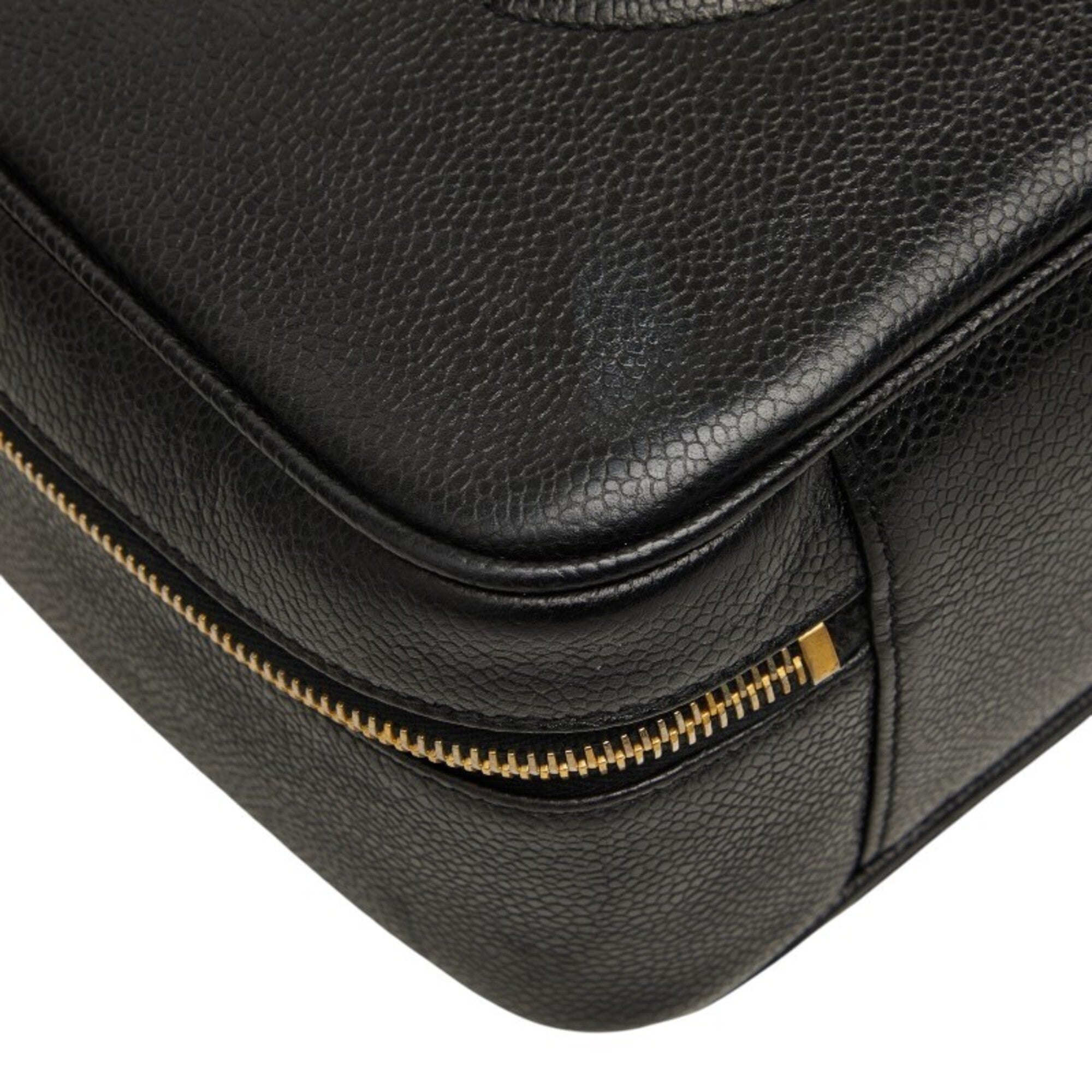 Chanel Black Grained Calfskin Handbag Shoulder Bag Vanity Bag (Pre-Owned)