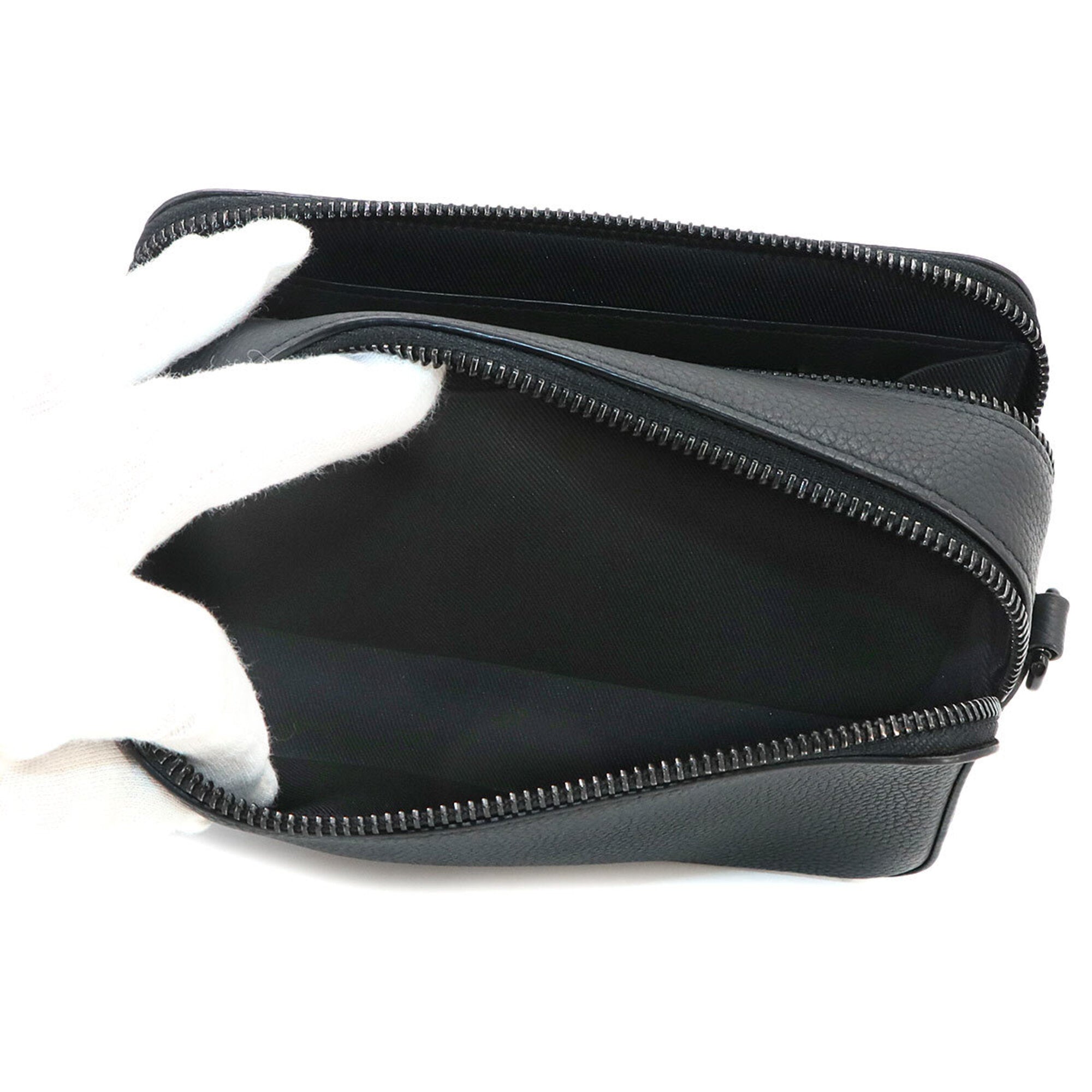 Louis Vuitton Black Leather Chain/Shoulder Wallet (Pre-Owned)