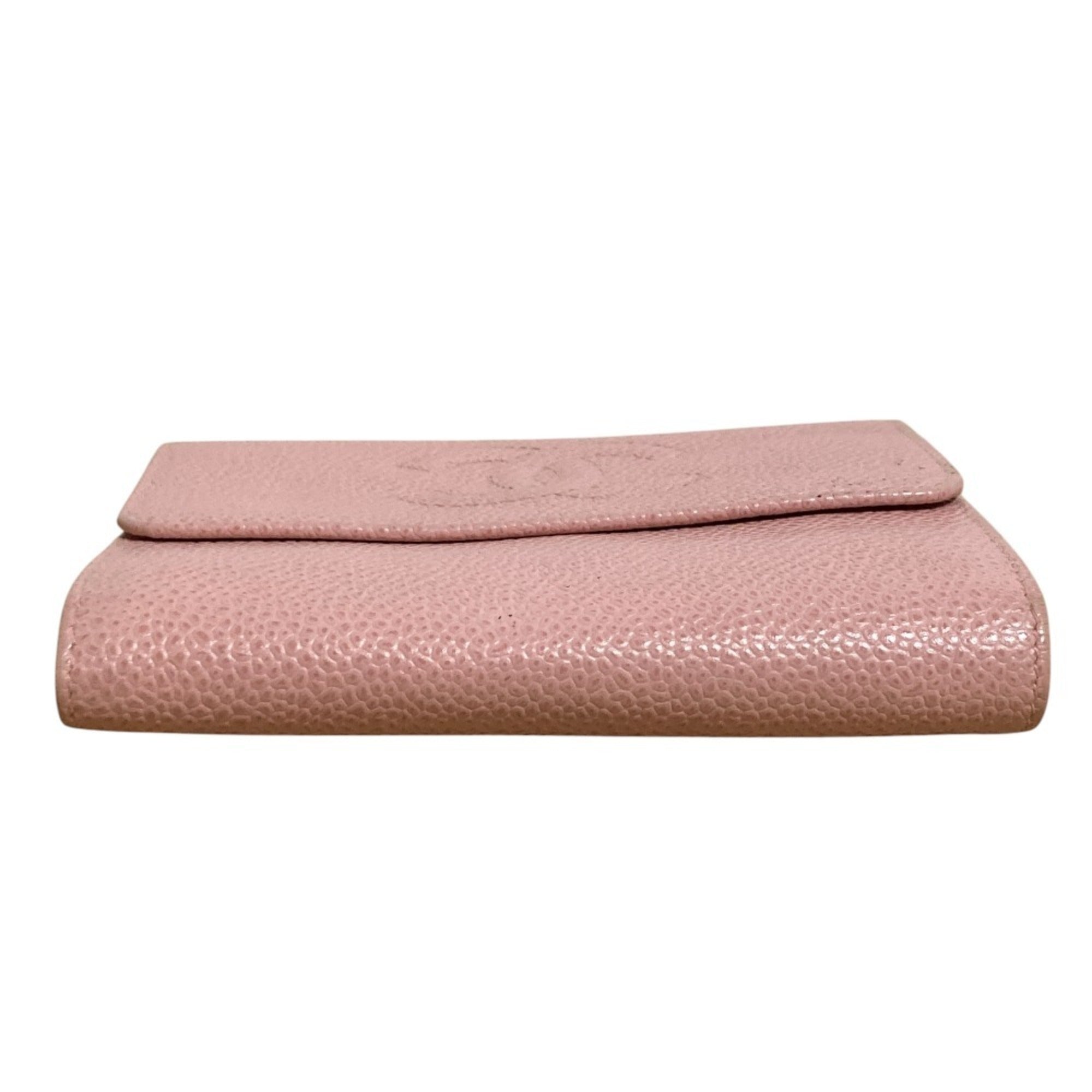 Chanel Pink Grained Calfskin Wallet (Tri-Fold) (Pre-Owned)